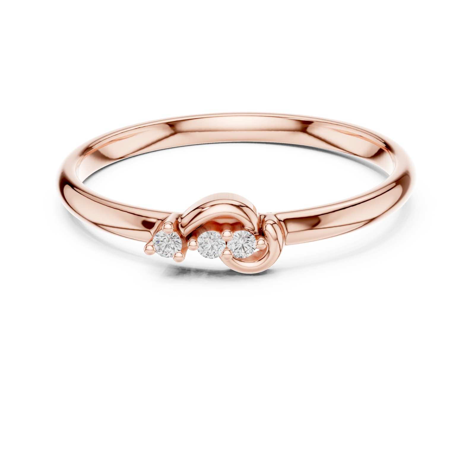  Rose Gold Serene Whisper Elegant Band Front View