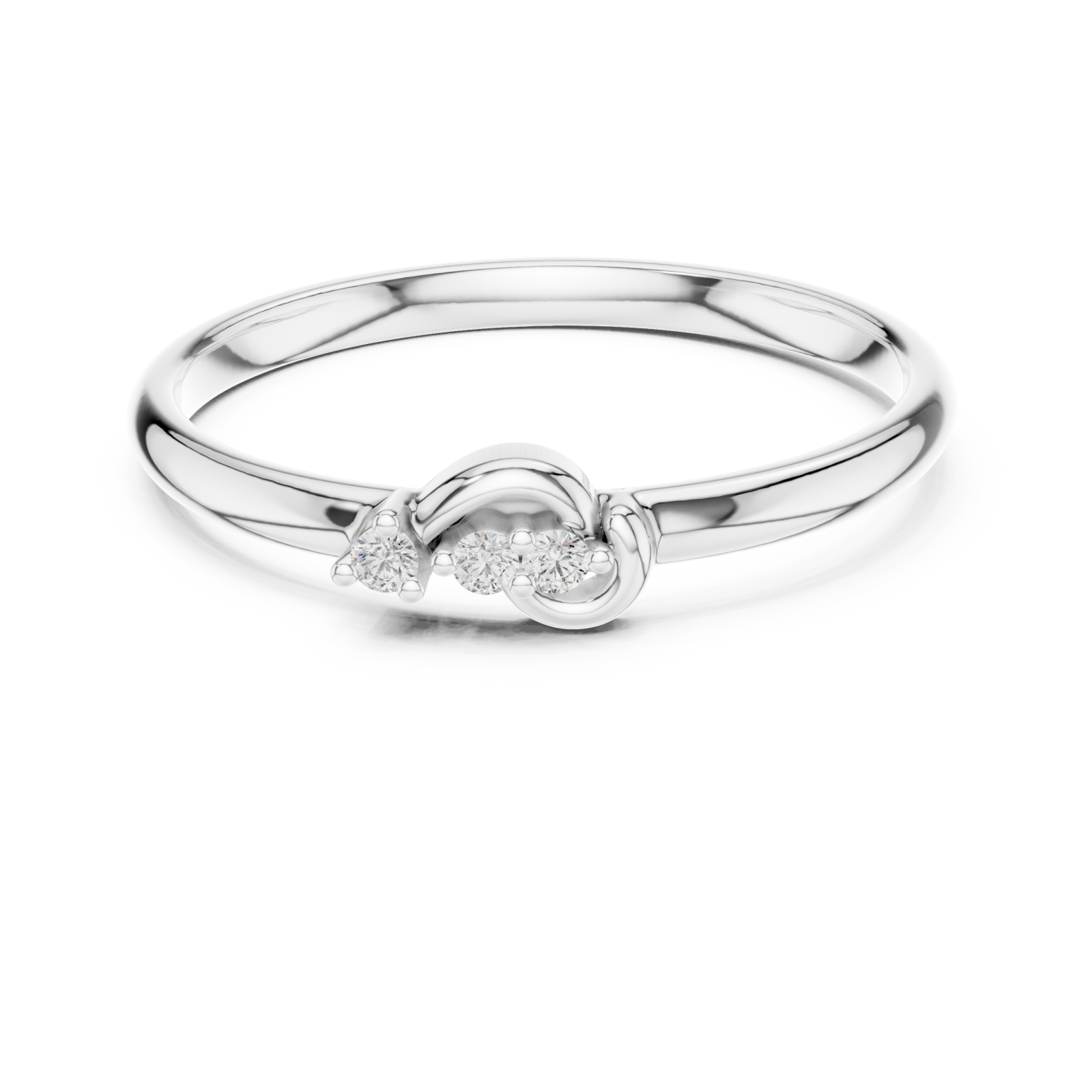  White Gold Serene Whisper Elegant Band Front View