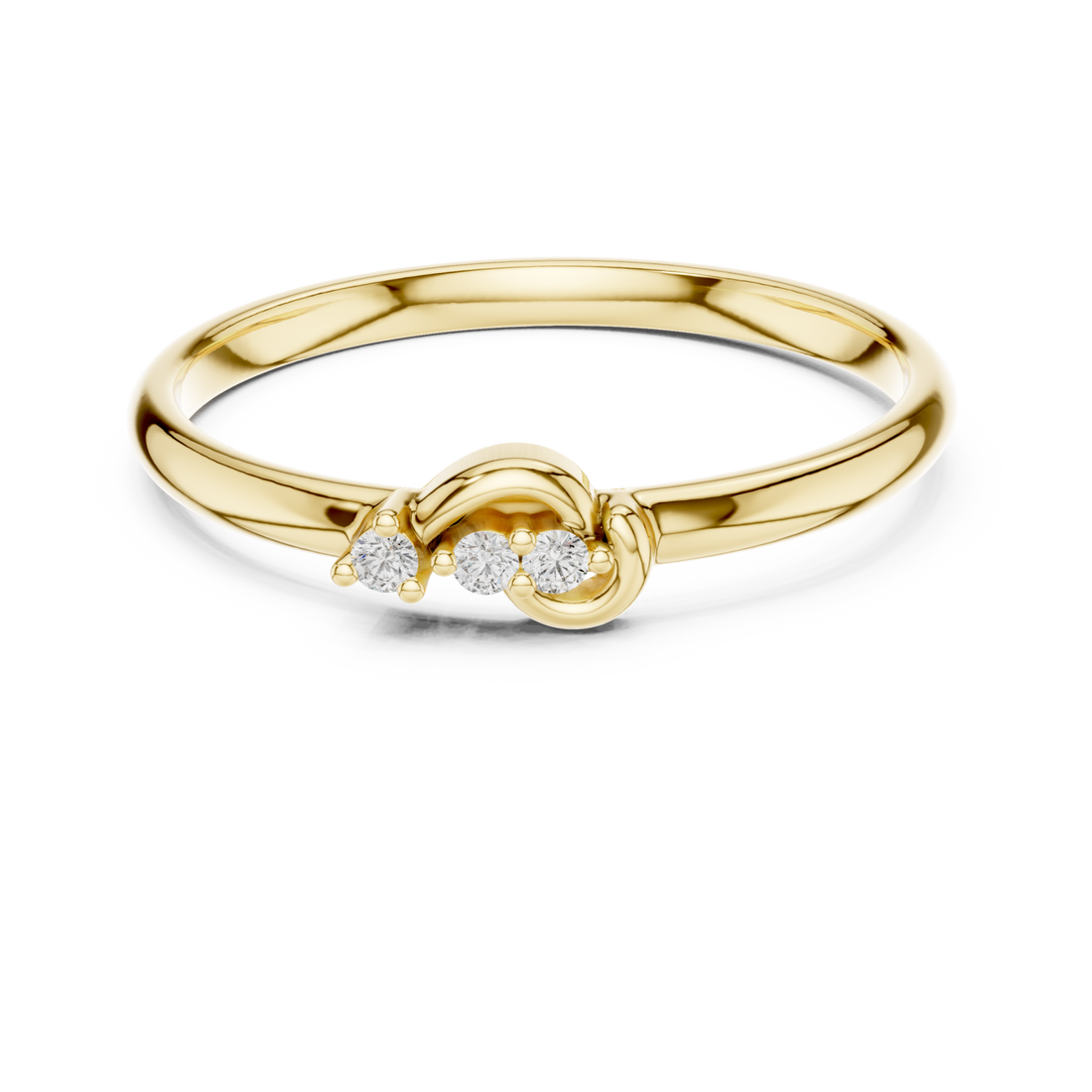 Gold Serene Whisper Elegant Band Right View