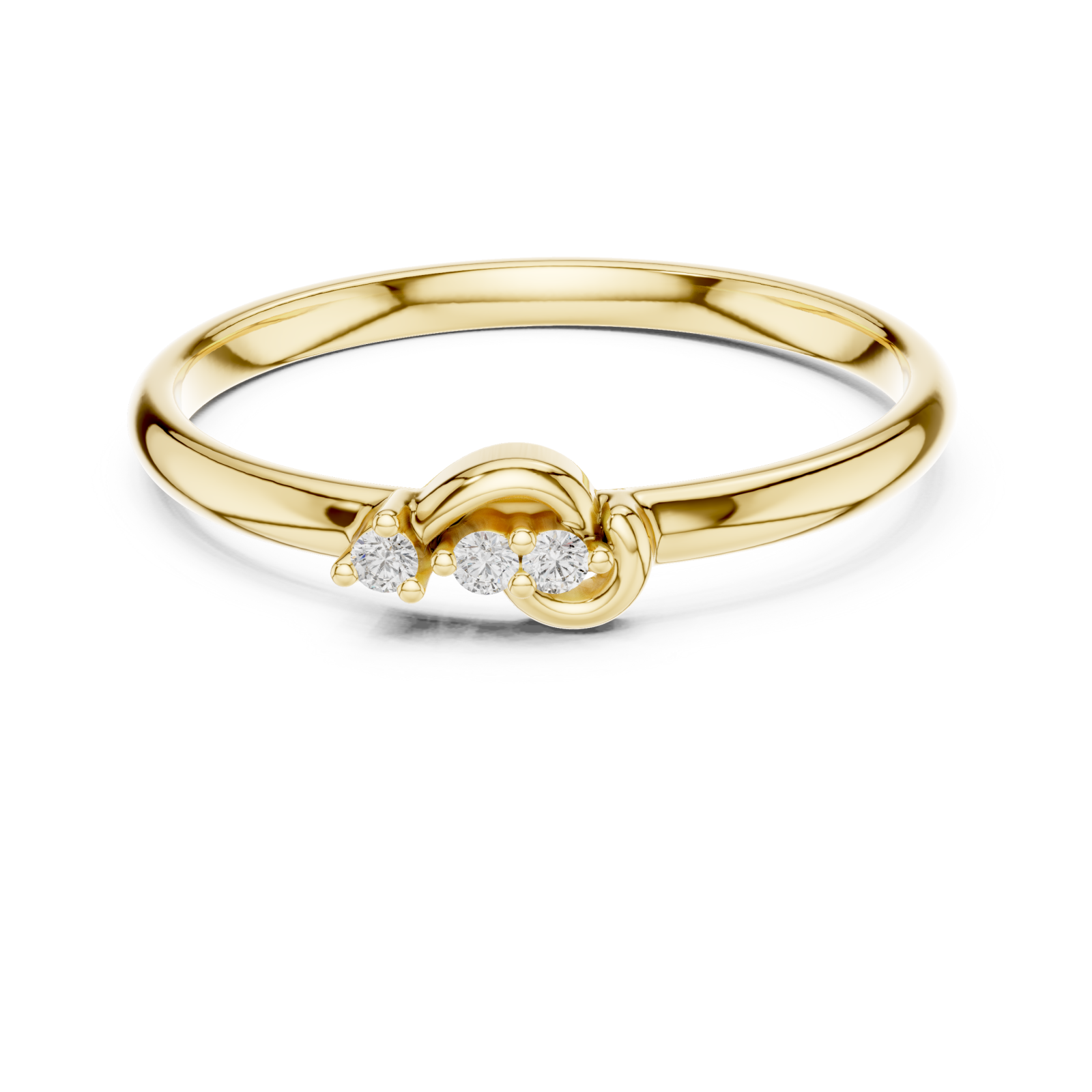  Gold Serene Whisper Elegant Band Front View