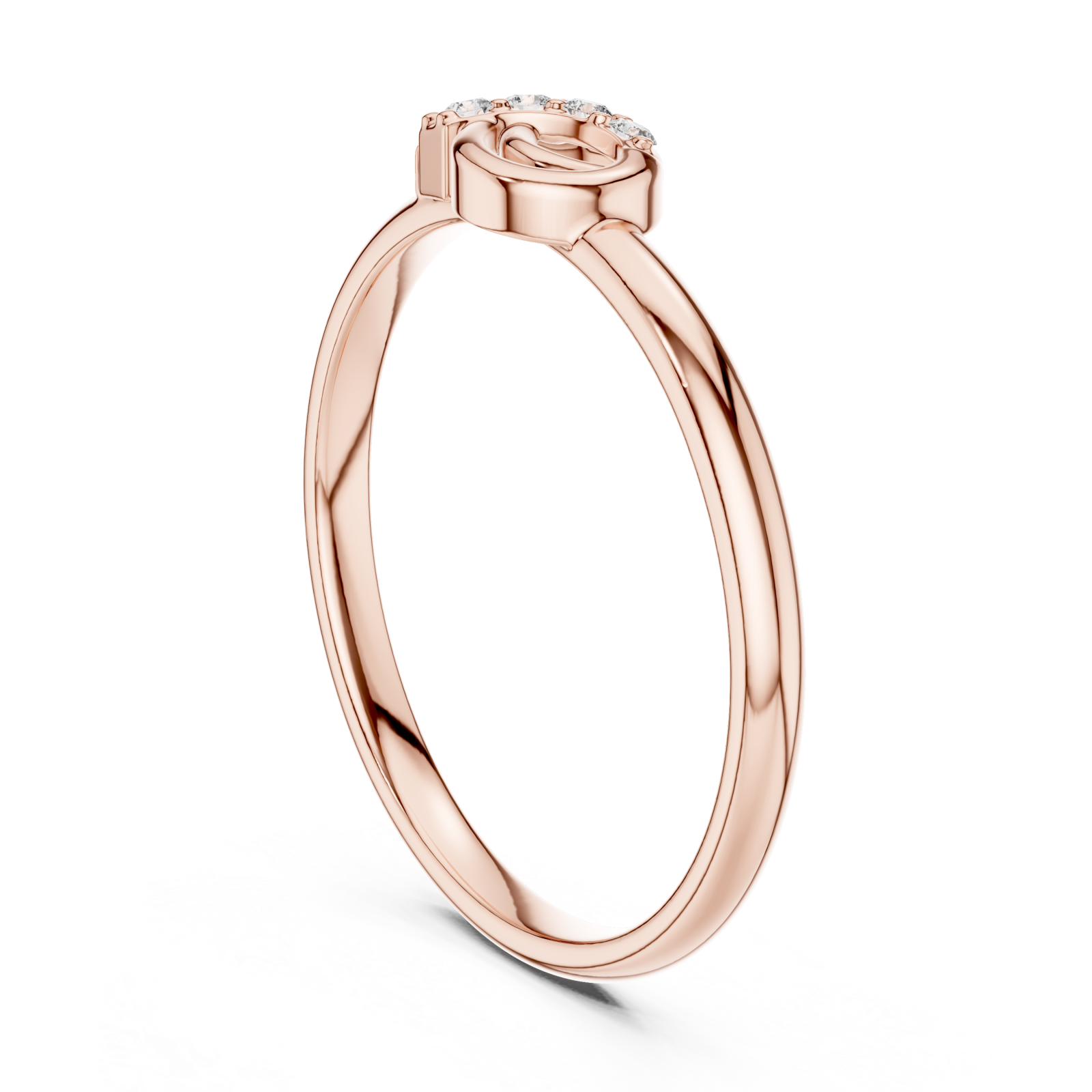  Rose Gold Infinite Enchantment Ribbon Style Eternity Ring Left View