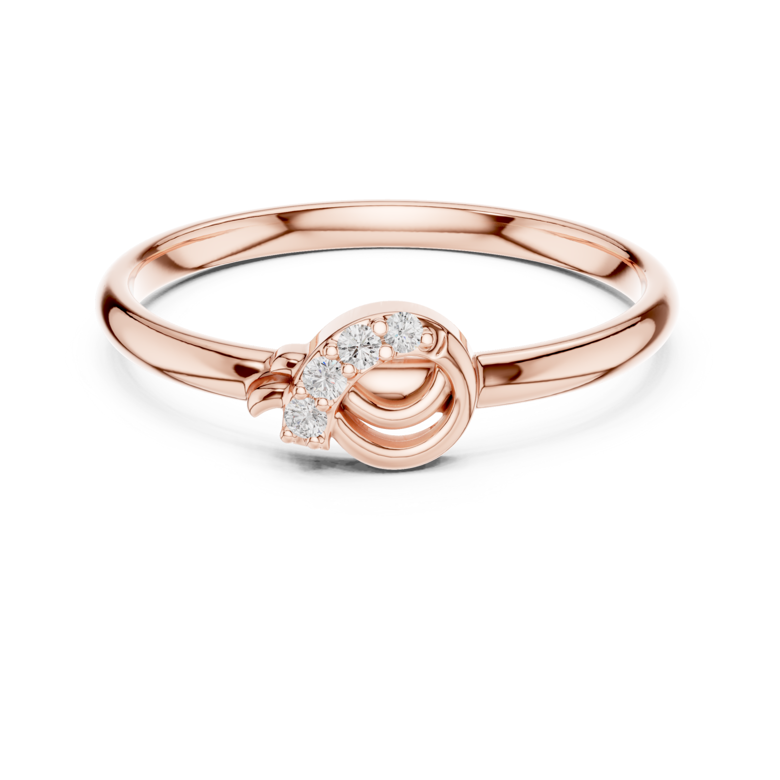  Rose Gold Infinite Enchantment Ribbon Style Eternity Ring Front View