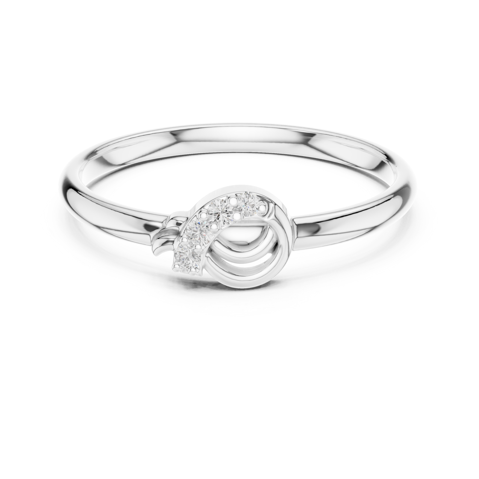  White Gold Infinite Enchantment Ribbon Style Eternity Ring Front View