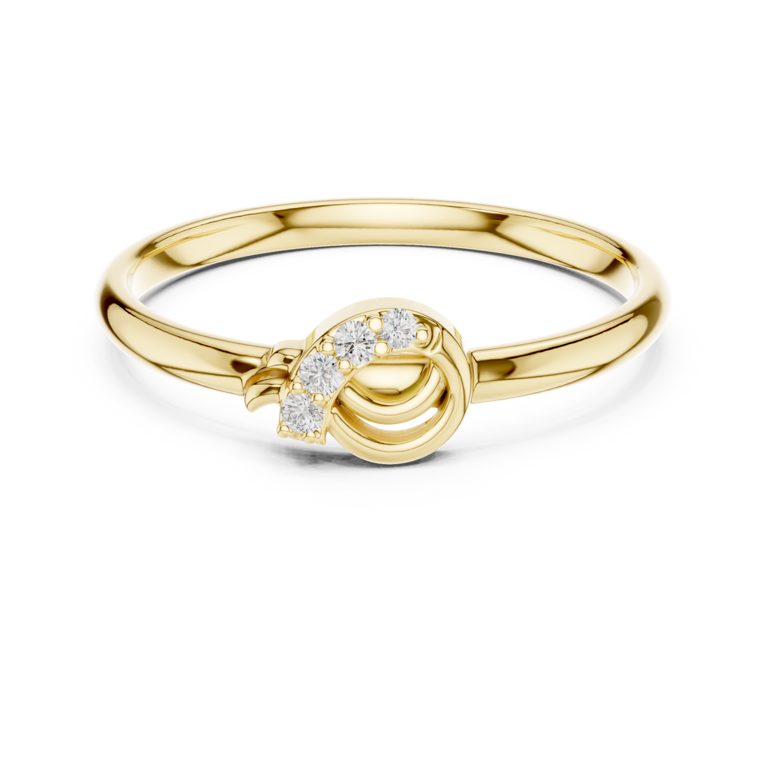 Gold Infinite Enchantment Ribbon Style Eternity Ring Right View