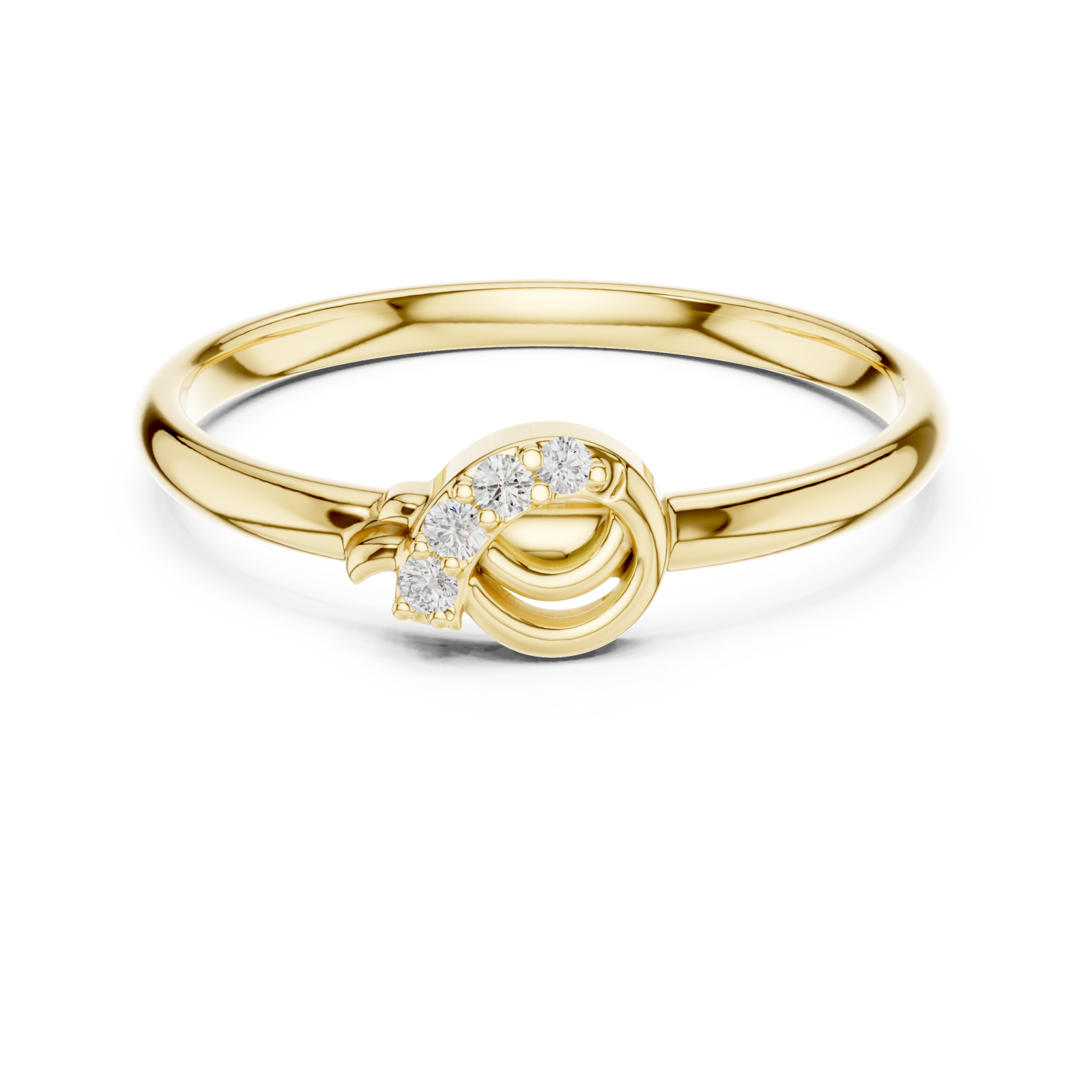  Gold Infinite Enchantment Ribbon Style Eternity Ring Front View