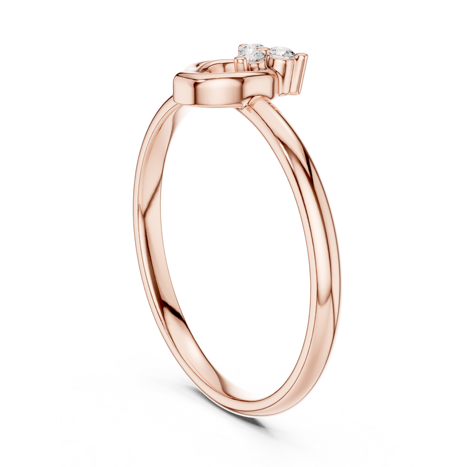  Rose Gold Eternal Two-Tone Touch Accent Band Left View