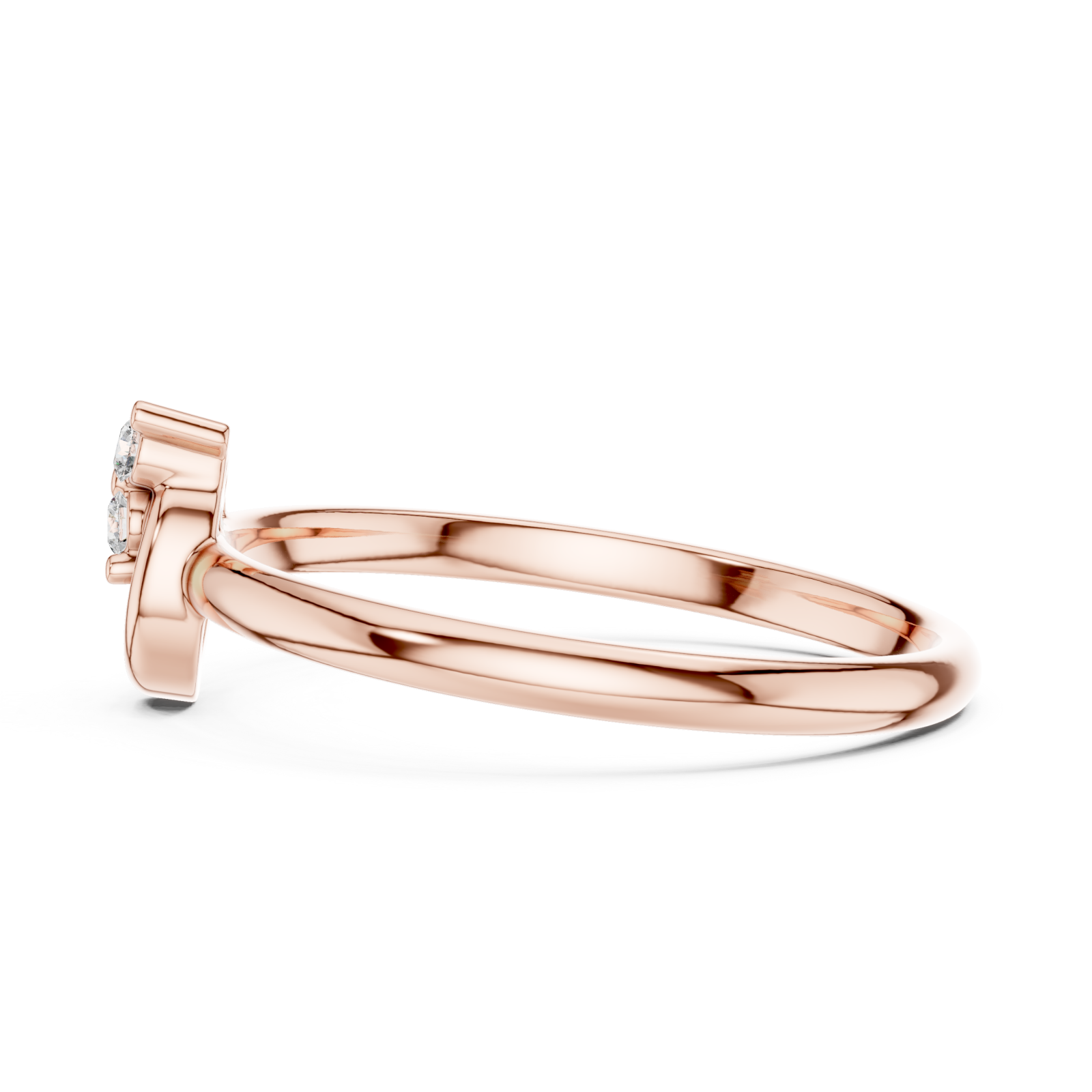  Rose Gold Eternal Two-Tone Touch Accent Band Side View