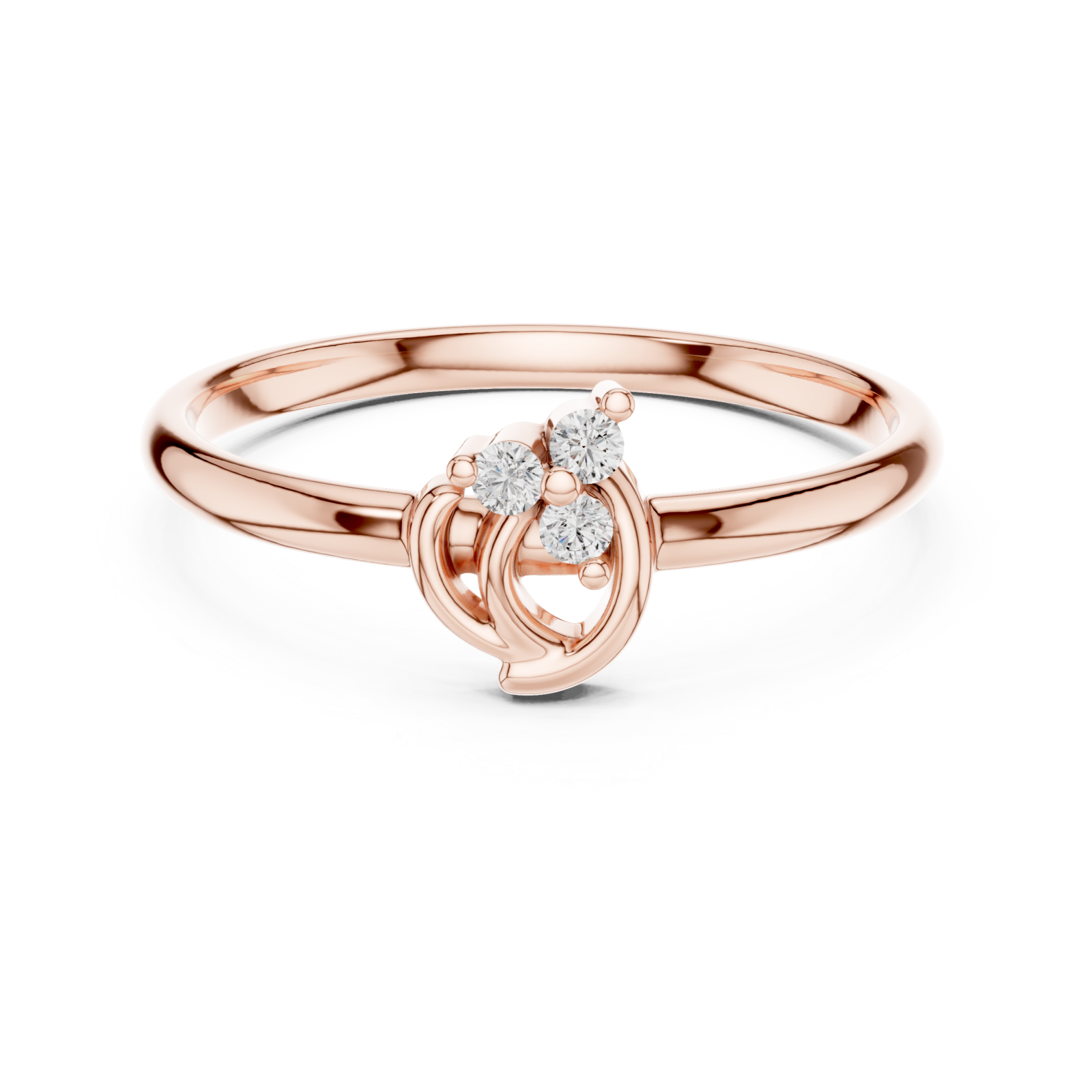 Rose Gold Eternal Two-Tone Touch Accent Band Front View