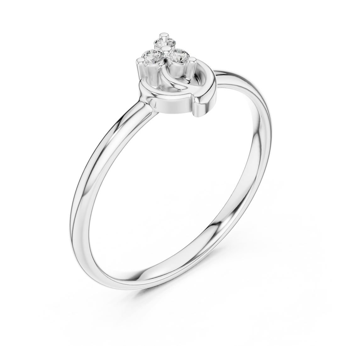  White Gold Eternal Two-Tone Touch Accent Band Right View