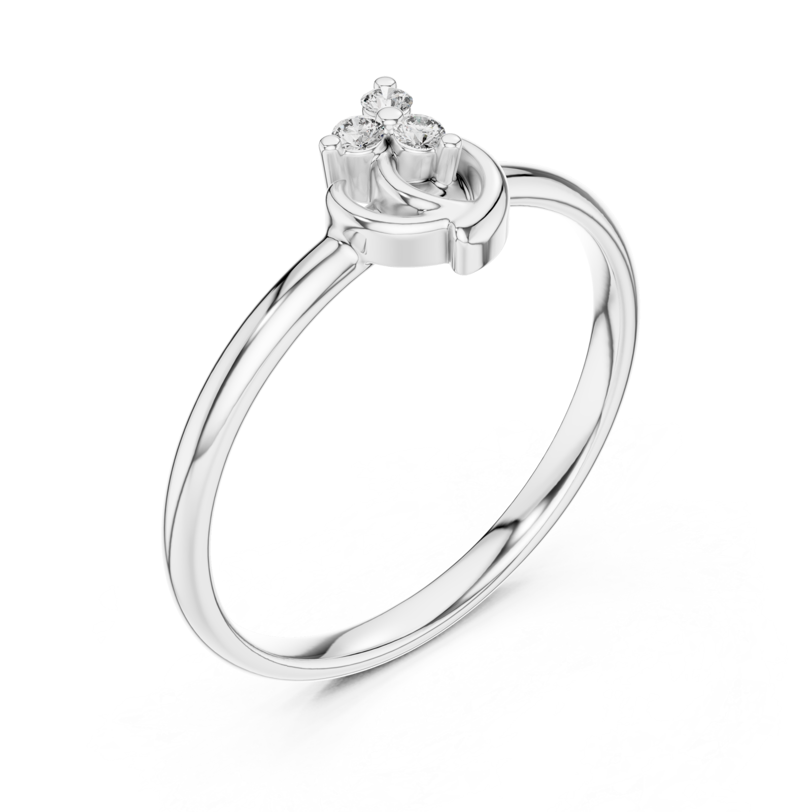  White Gold Eternal Two-Tone Touch Accent Band Right View