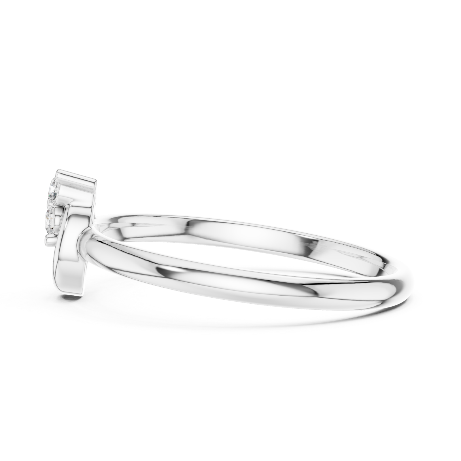  White Gold Eternal Two-Tone Touch Accent Band Side View