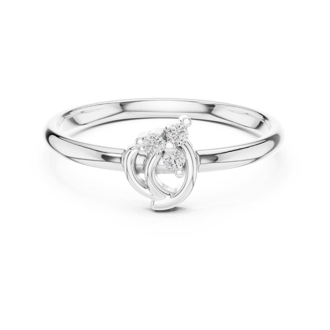  White Gold Eternal Two-Tone Touch Accent Band Right View