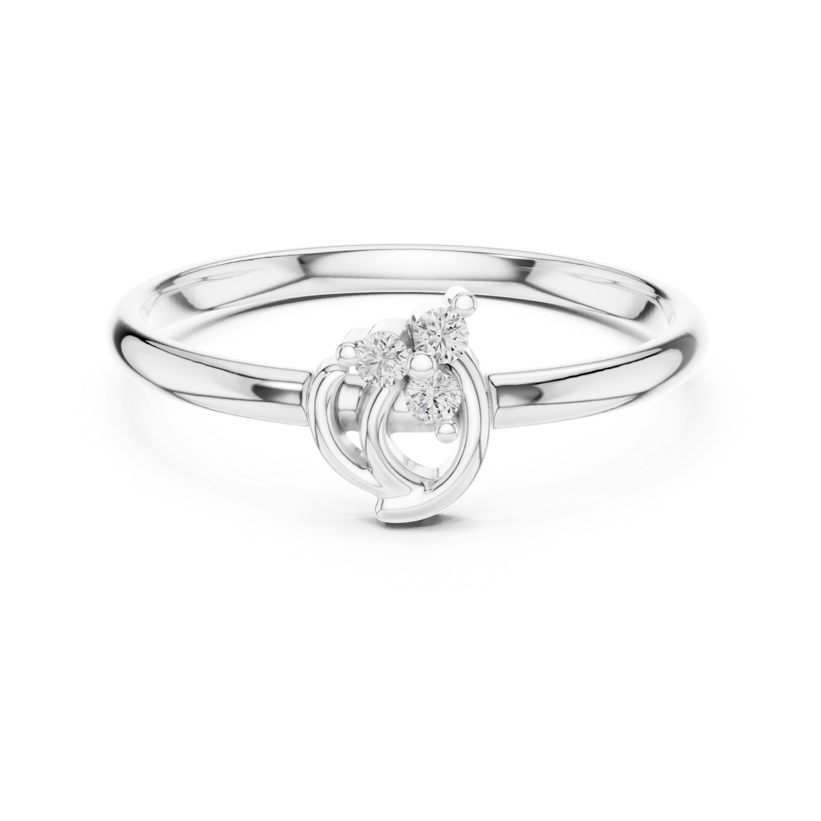  White Gold Eternal Two-Tone Touch Accent Band Front View