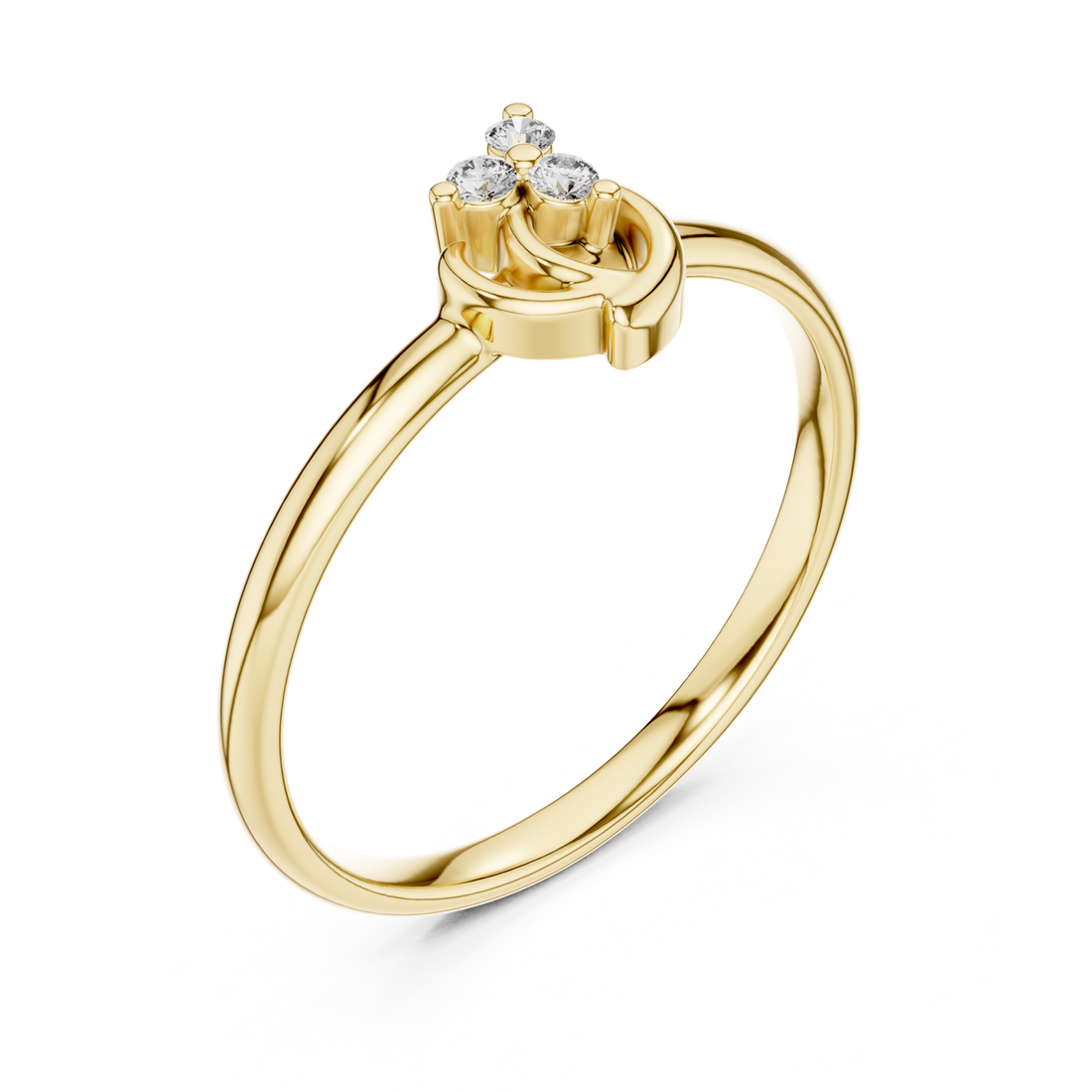 Gold Eternal Two-Tone Touch Accent Band Right View