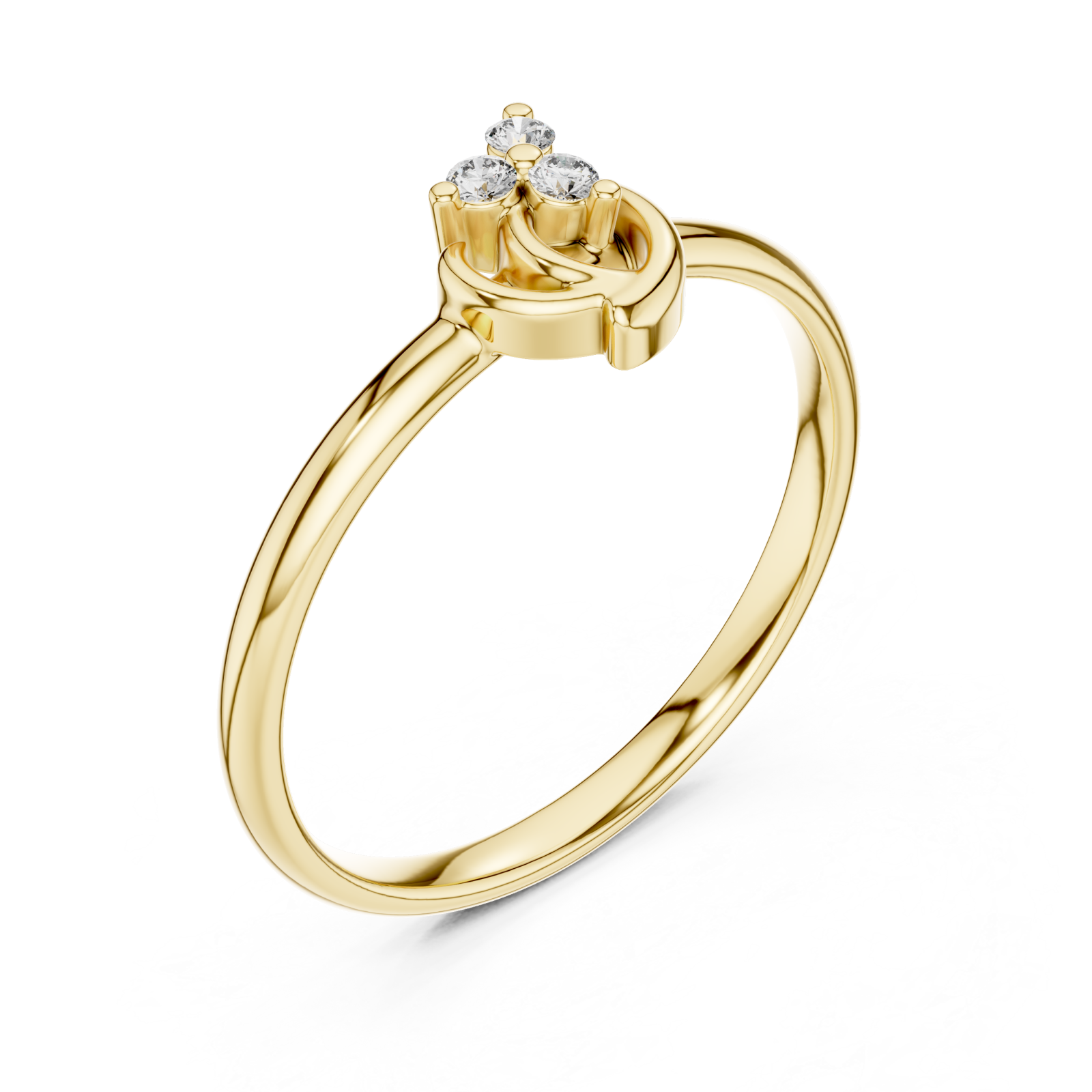 Gold Eternal Two-Tone Touch Accent Band Right View