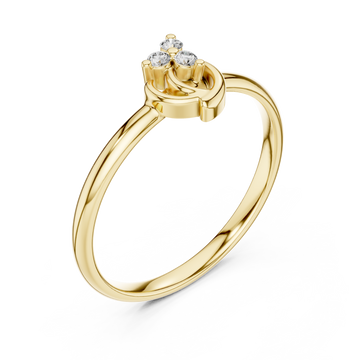 Gold Eternal Two-Tone Touch Accent Band Right View