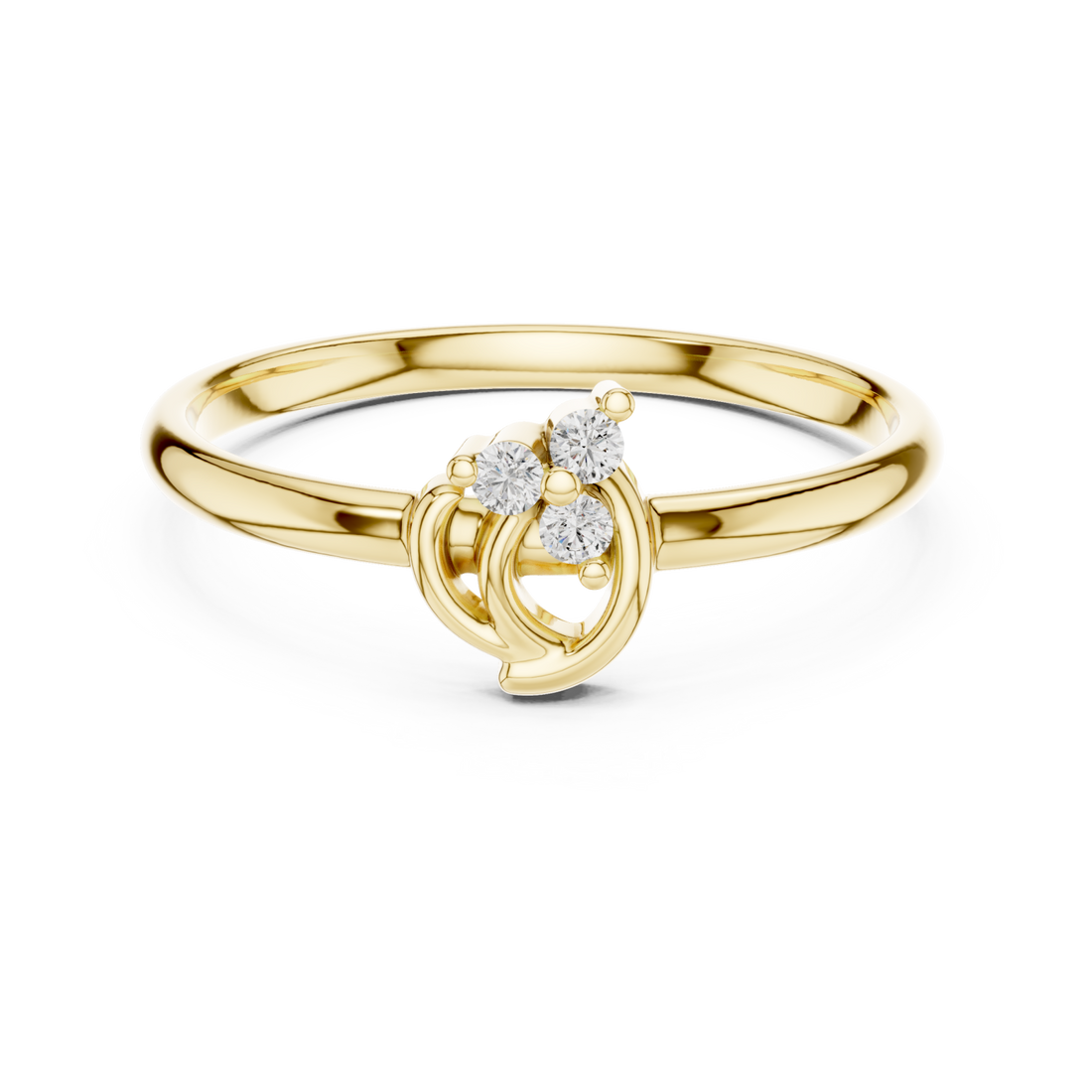 Gold Eternal Two-Tone Touch Accent Band Right View