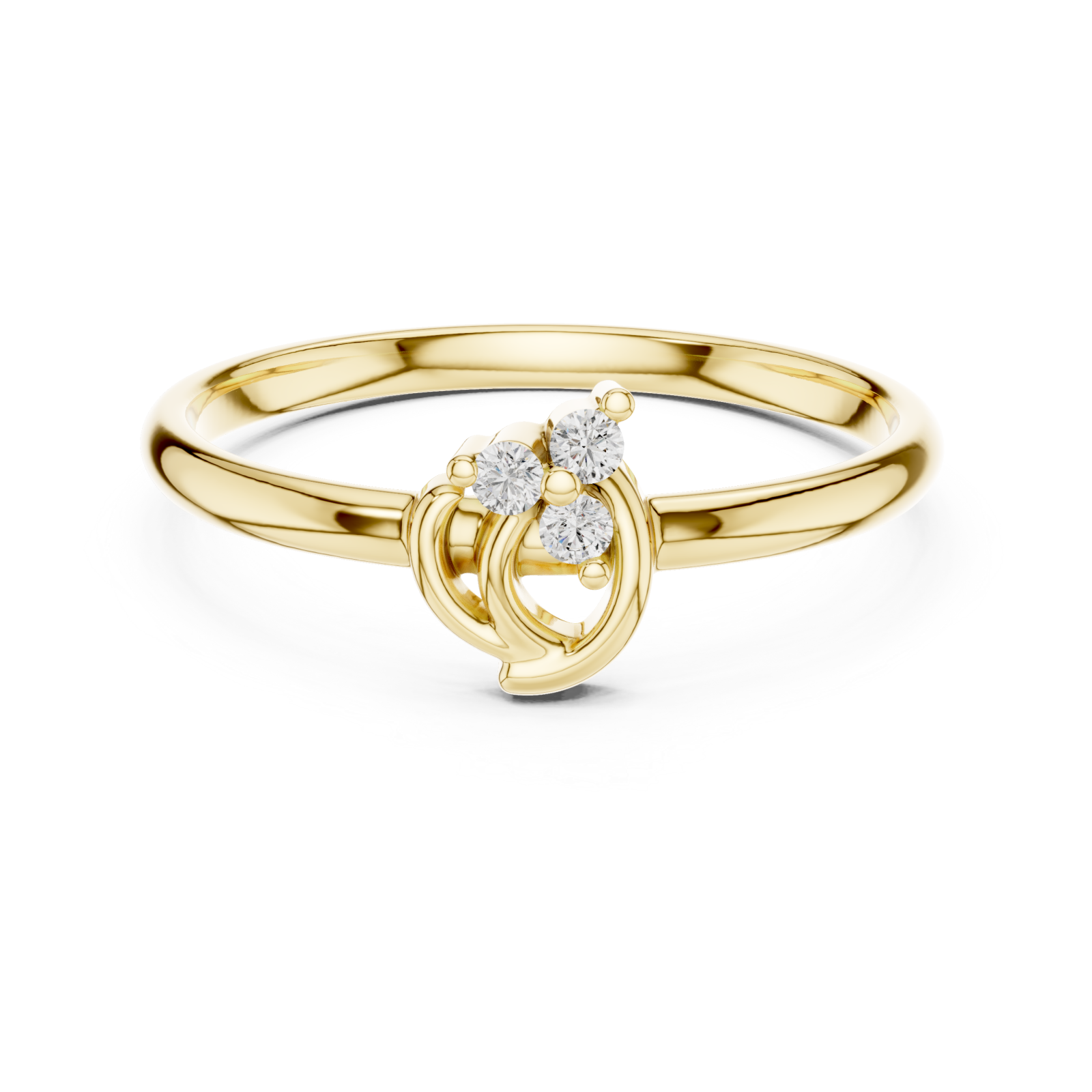  Gold Eternal Two-Tone Touch Accent Band Front View