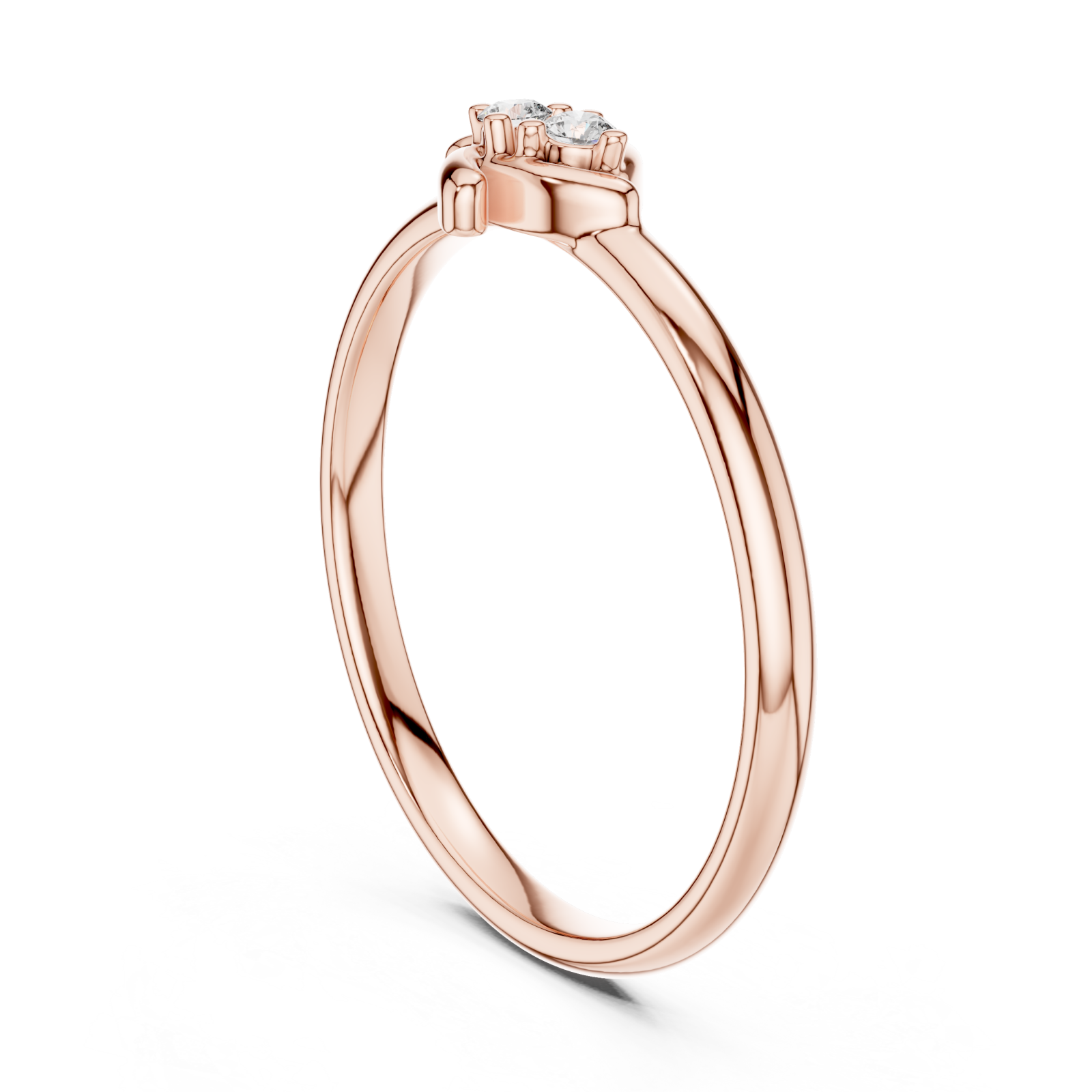  Rose Gold Twilight Serenity Solitaire Promise Band Left View