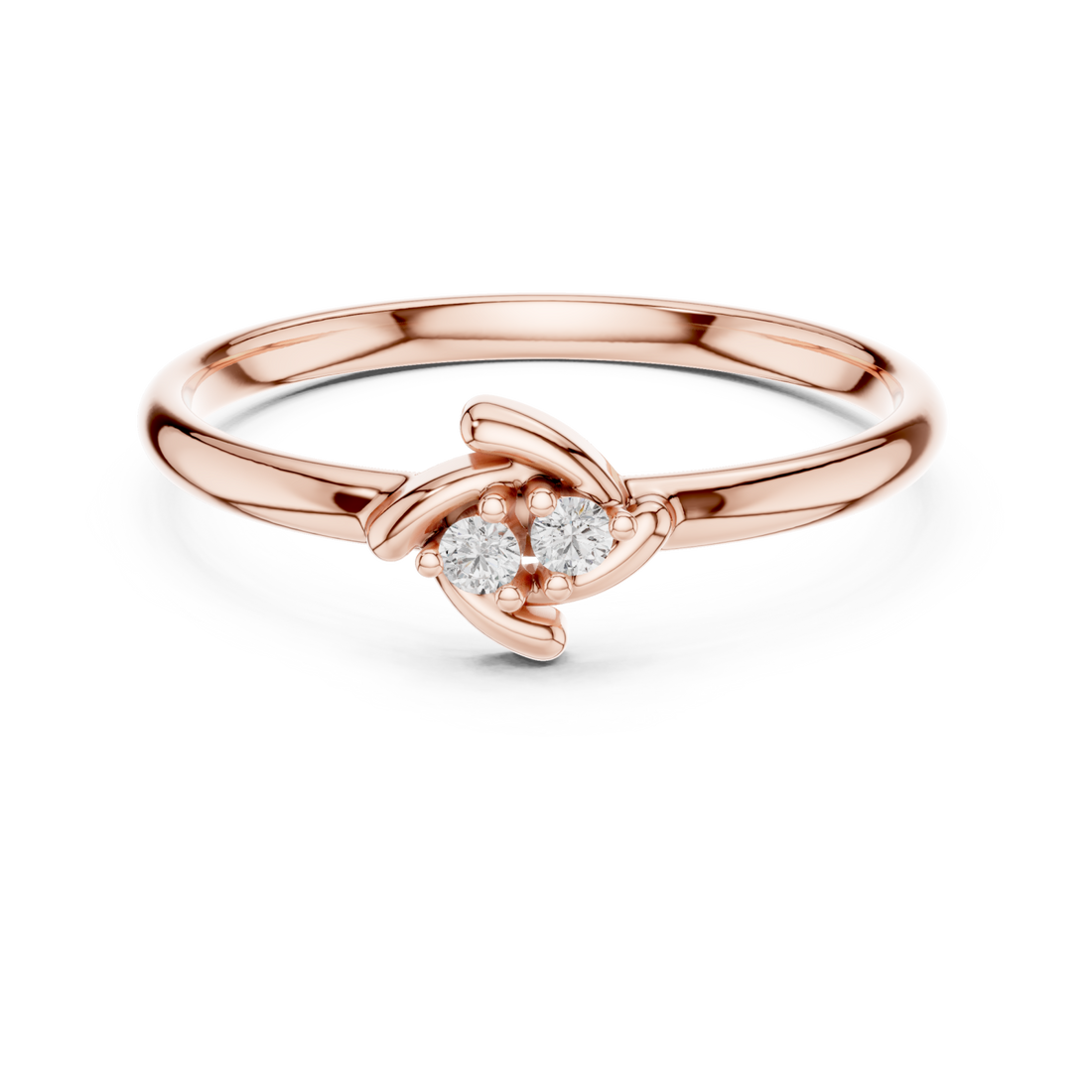  Rose Gold Twilight Serenity Solitaire Promise Band Right View