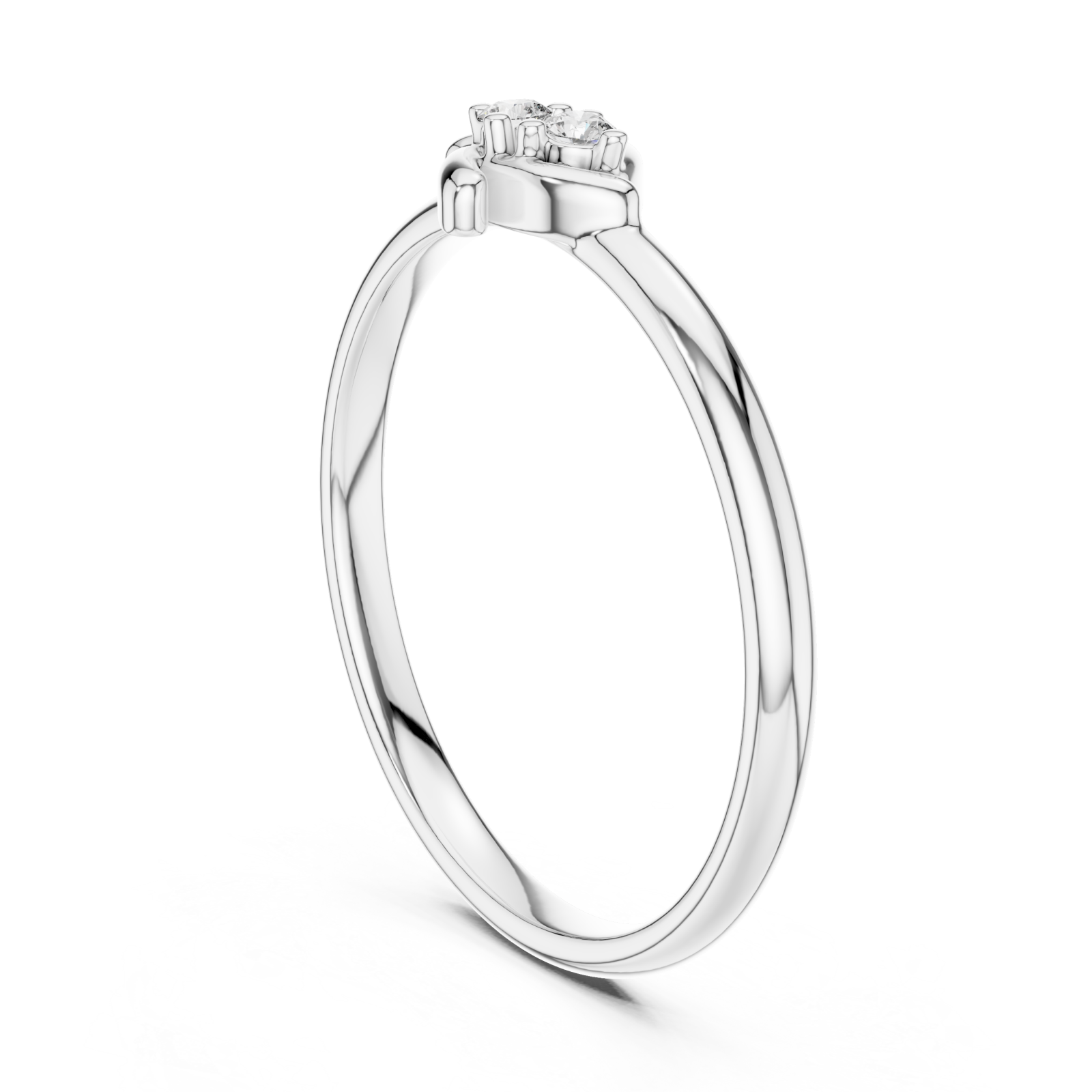  White Gold Twilight Serenity Solitaire Promise Band Left View