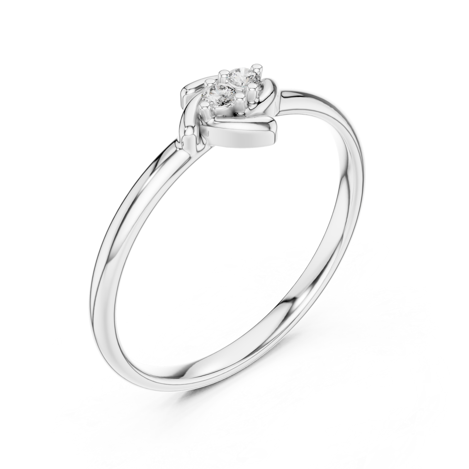  White Gold Twilight Serenity Solitaire Promise Band Right View