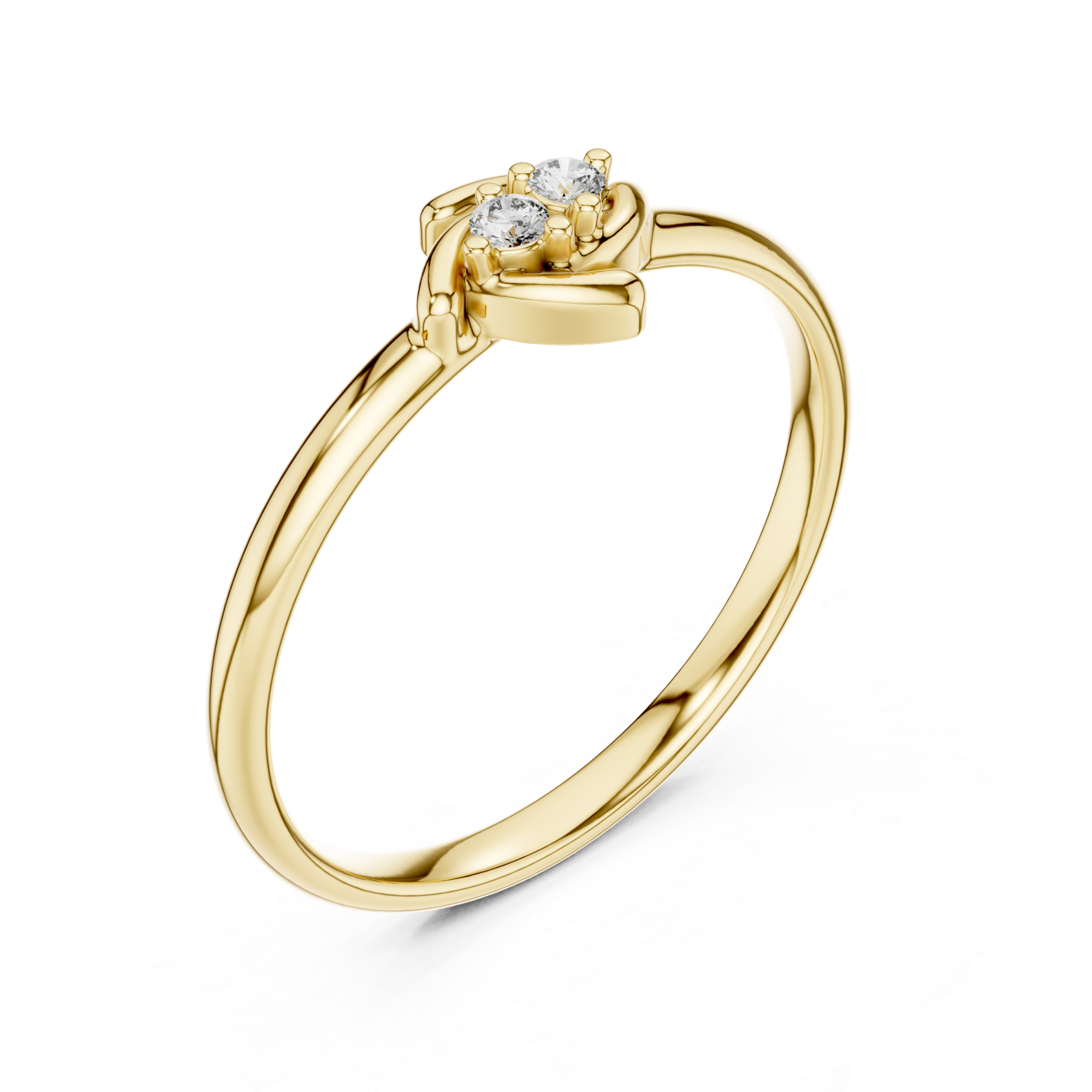 Gold Twilight Serenity Solitaire Promise Band Right View