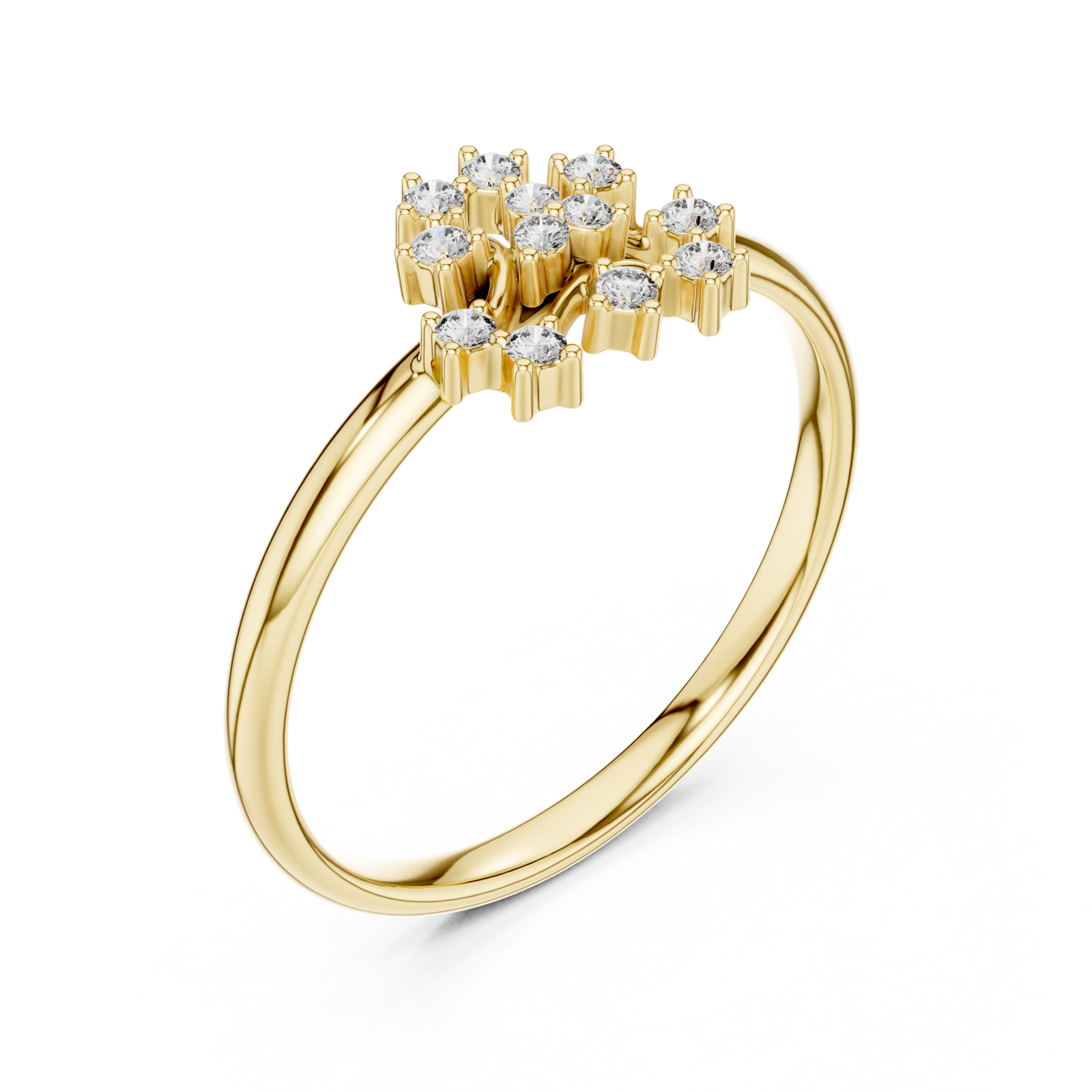 Gold Radiance Cluster Halo Ring Right View