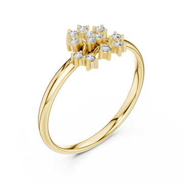 Gold Radiance Cluster Halo Ring Right View