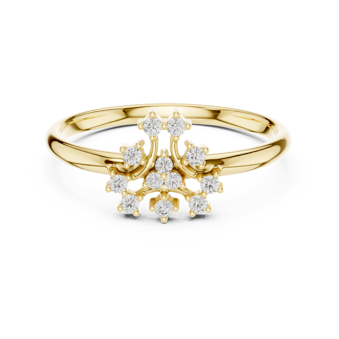 Gold Radiance Cluster Halo Ring Right View