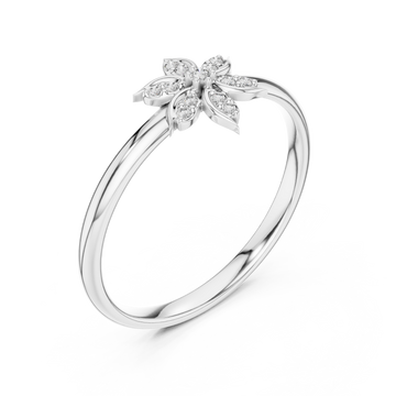  White Gold Enchanted Petal Radiance Statement Ring Right View