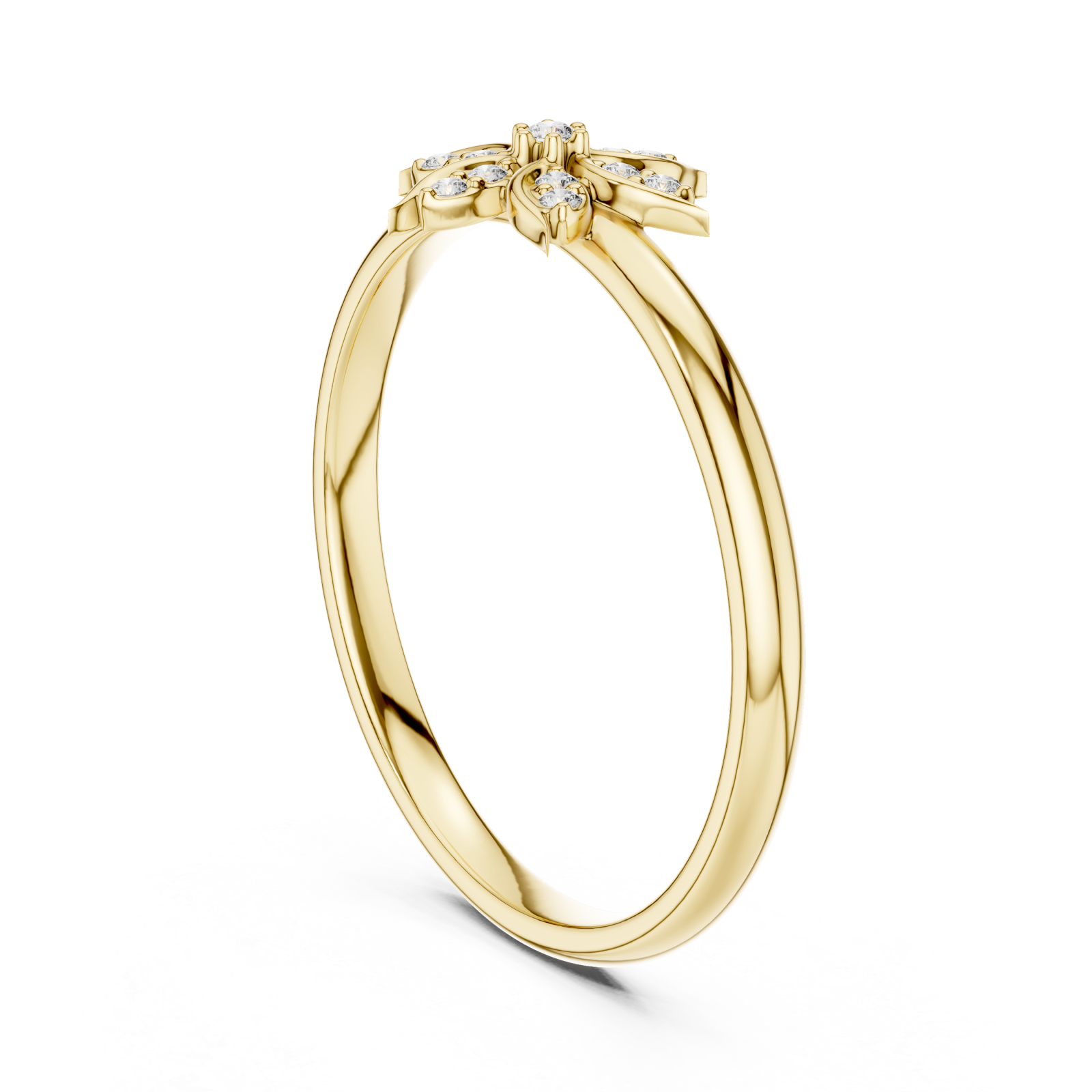  Gold Enchanted Petal Radiance Statement Ring Left View