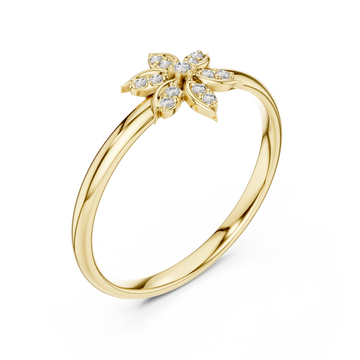 Gold Enchanted Petal Radiance Statement Ring Right View