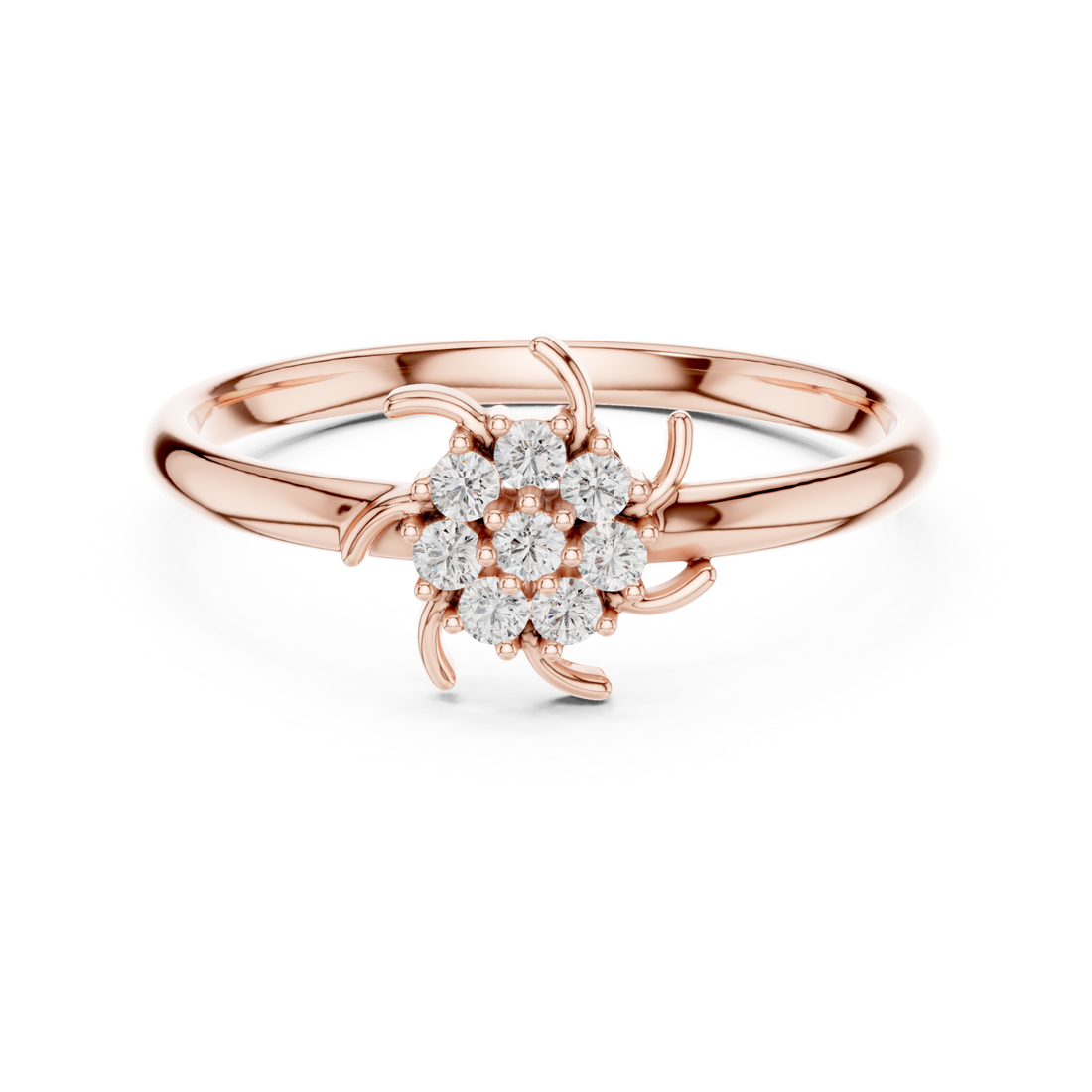  Rose Gold Celestial Spark Blossom Ring Right View
