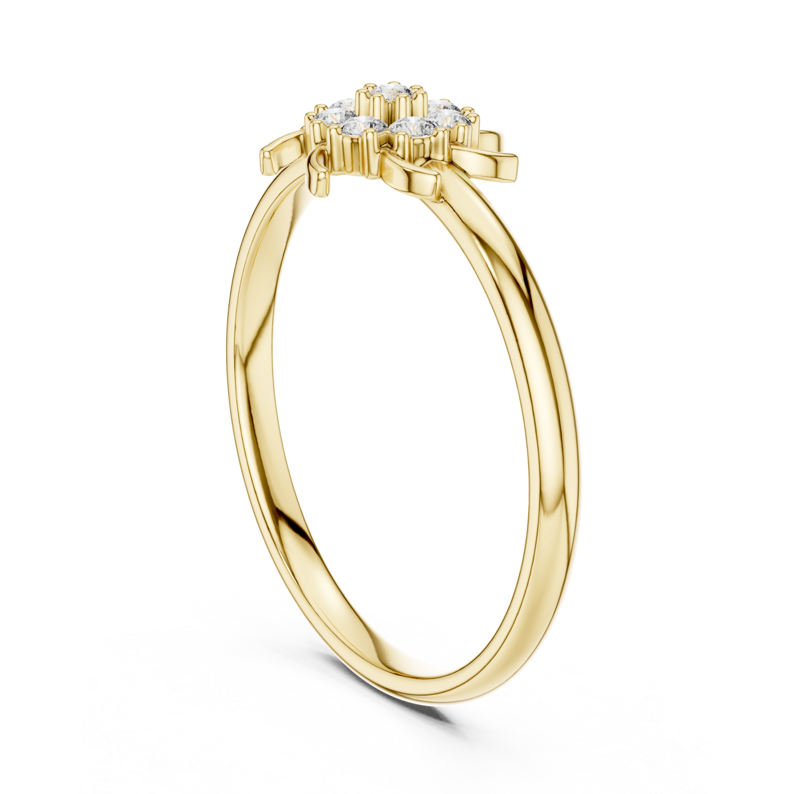  Gold Celestial Spark Blossom Ring Left View