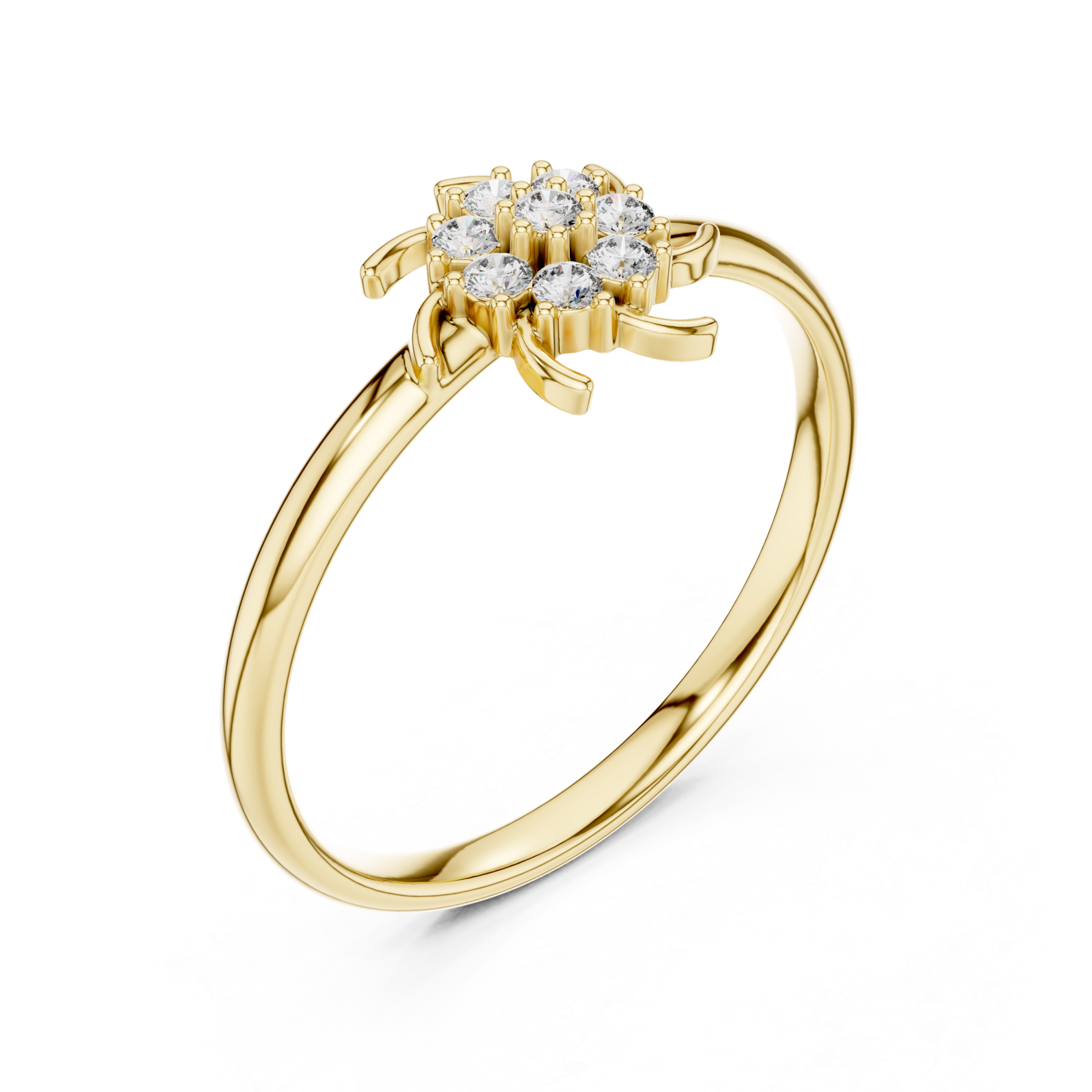 Gold Celestial Spark Blossom Ring Right View