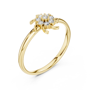 Gold Celestial Spark Blossom Ring Right View