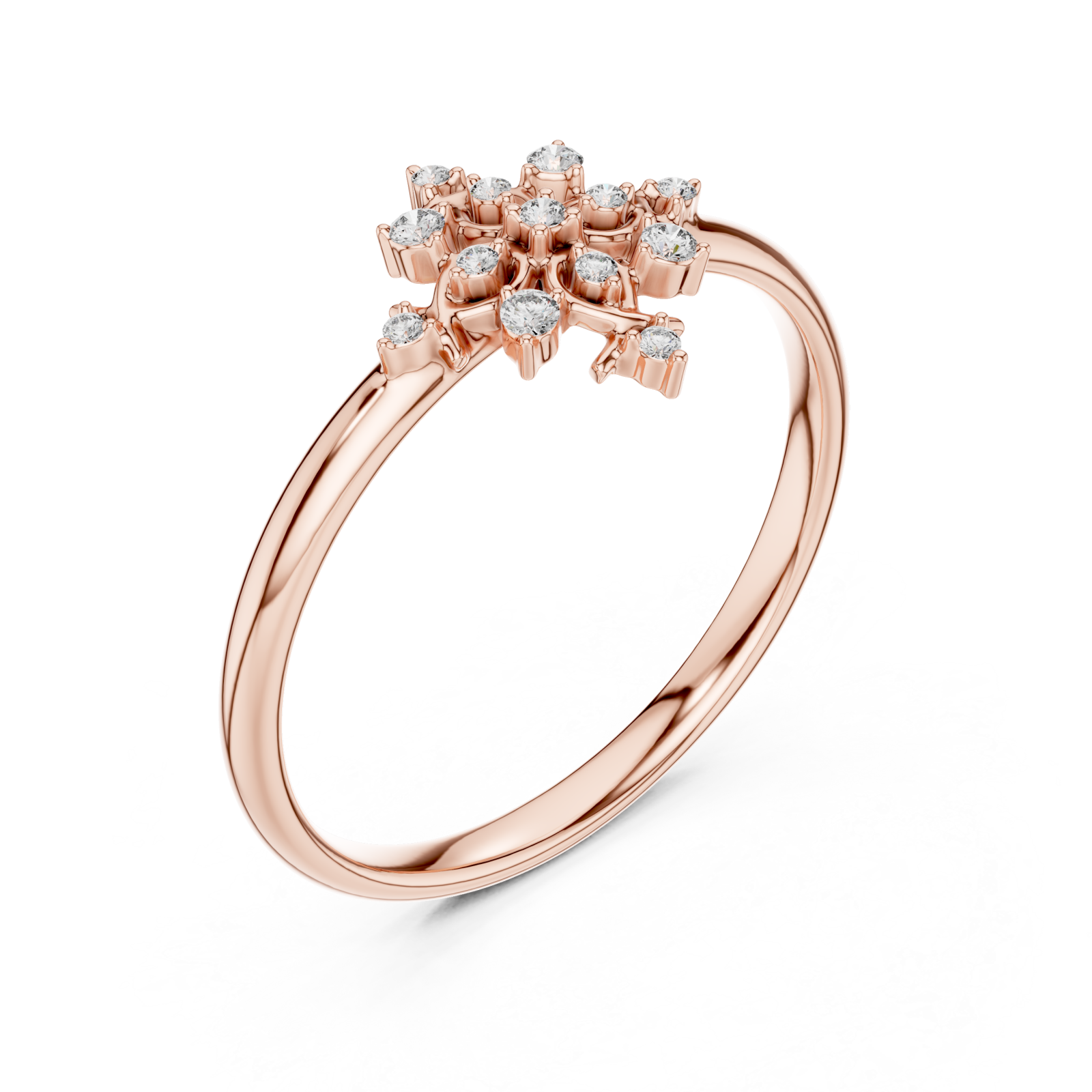  Rose Gold Twilight Blossom Halo Petal Dream Ring Right View