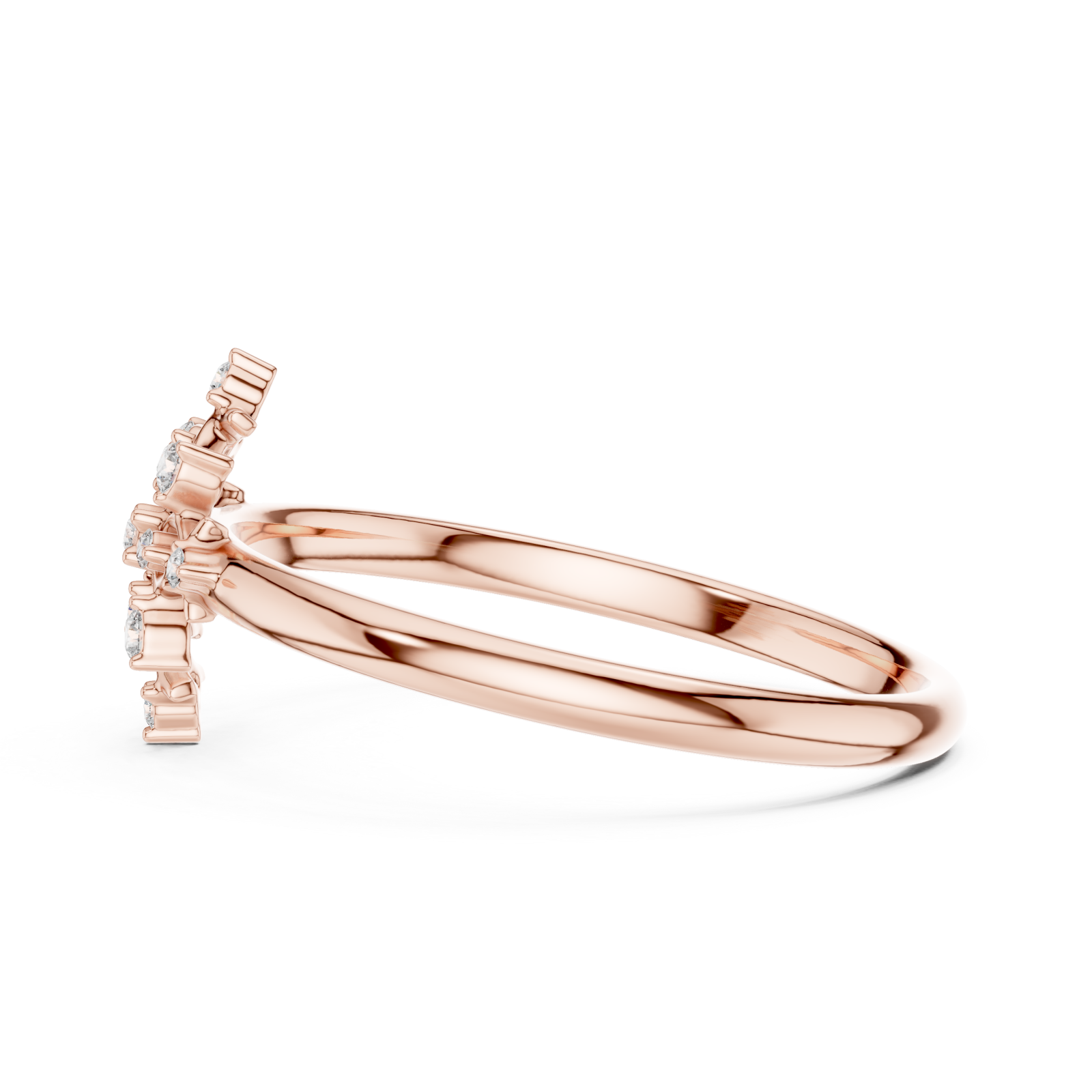  Rose Gold Twilight Blossom Halo Petal Dream Ring Side View