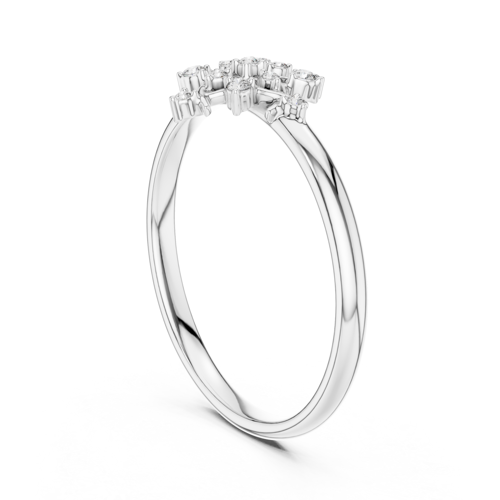  White Gold Twilight Blossom Halo Petal Dream Ring Left View