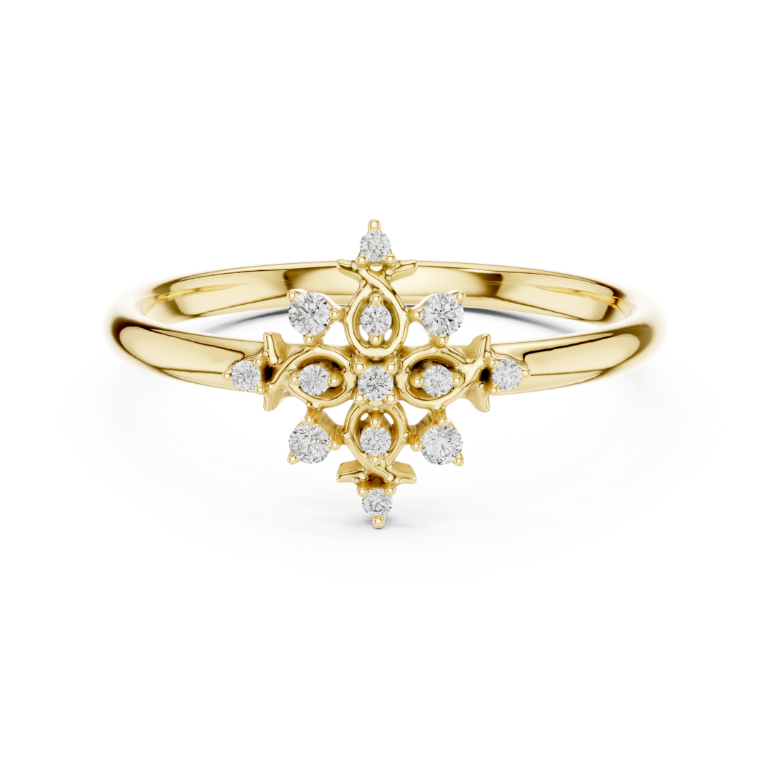 Gold Twilight Blossom Halo Petal Dream Ring Right View