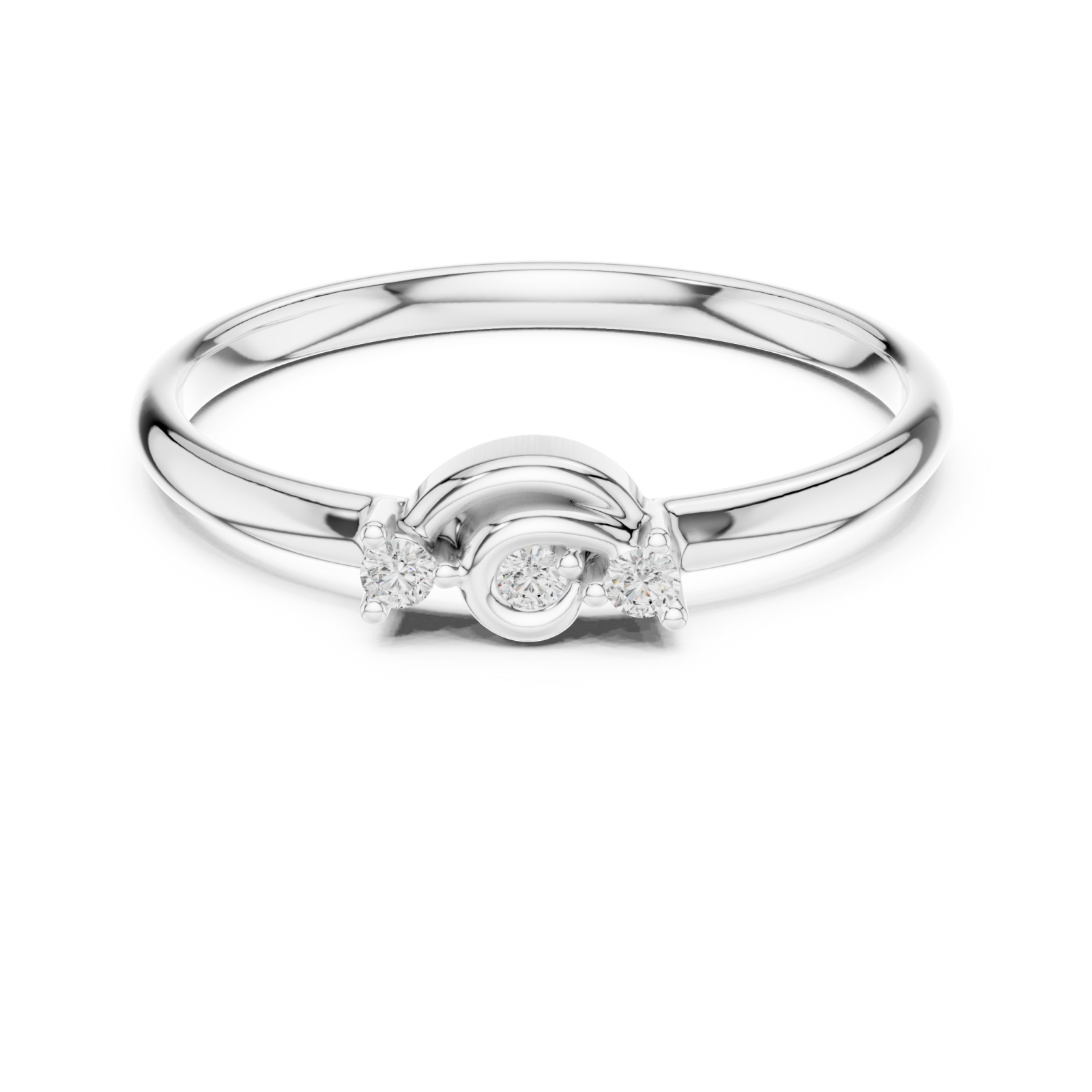  White Gold Celestial Harmony Band Front View