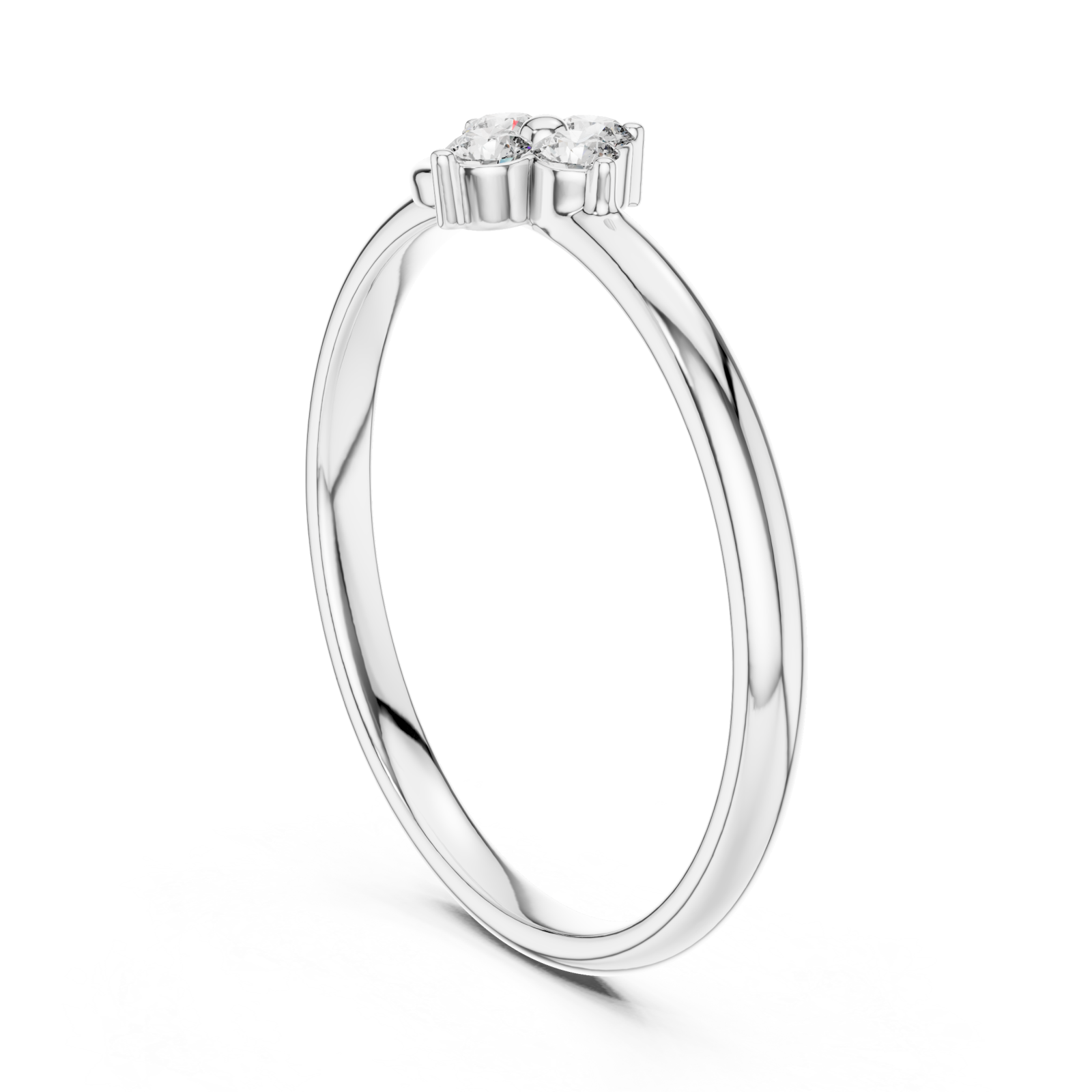  White Gold Enchanted Petite Floral Band Ring Left View