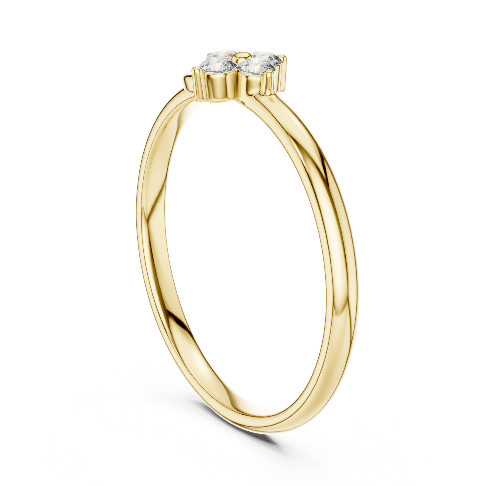  Gold Enchanted Petite Floral Band Ring Left View