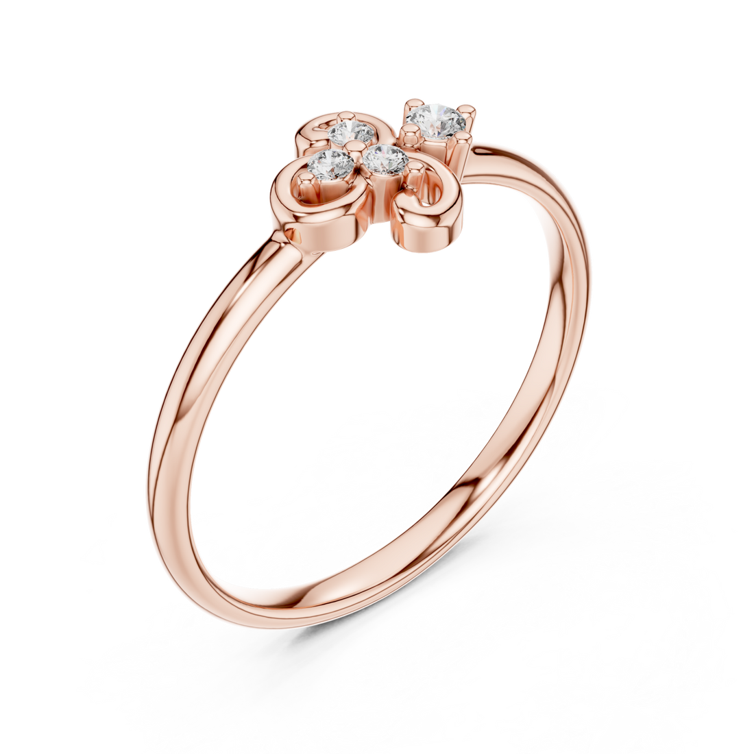  Rose Gold Graceful Harmony Floral Ring Right View