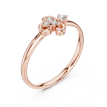  Rose Gold Graceful Harmony Floral Ring Right View