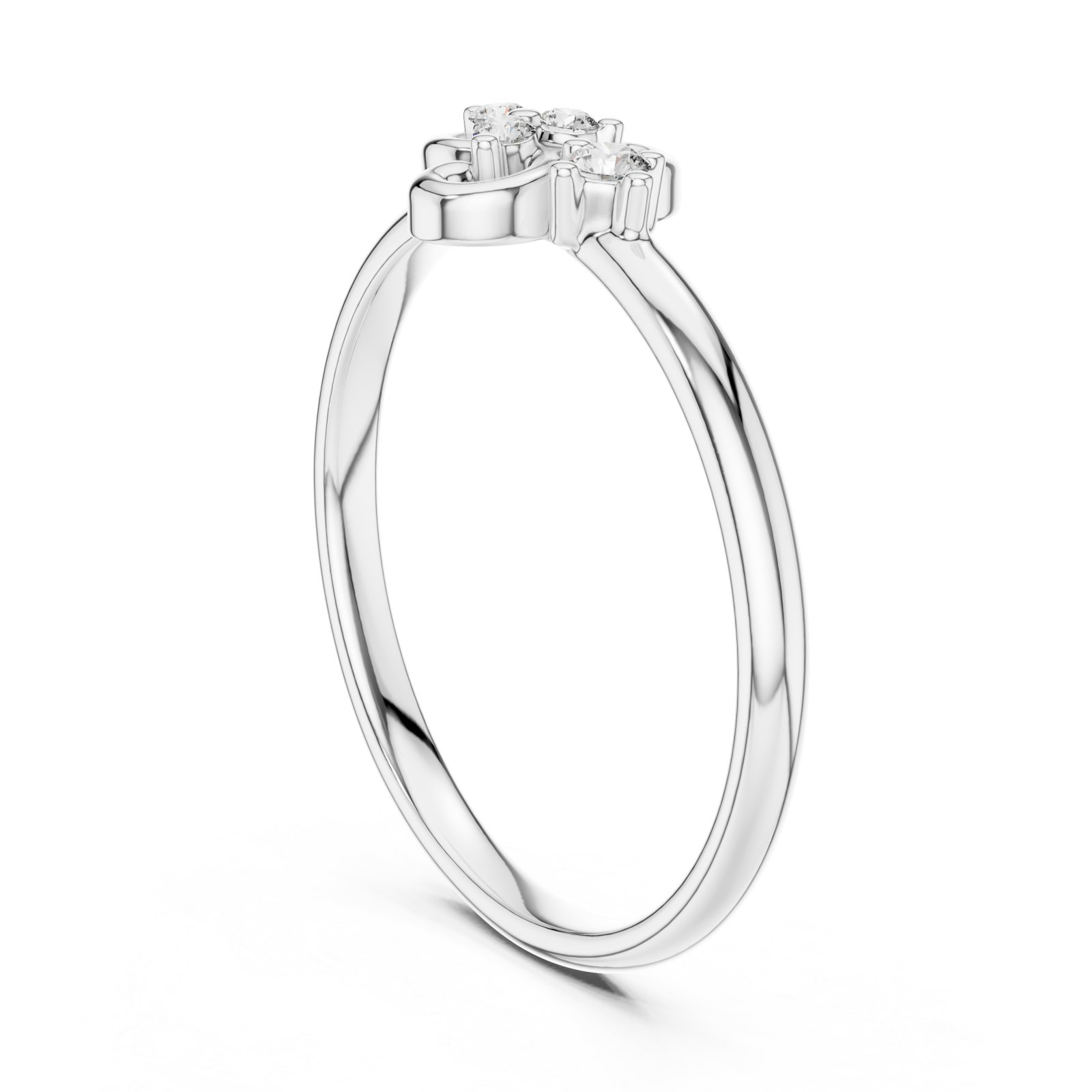  White Gold Graceful Harmony Floral Ring Left View
