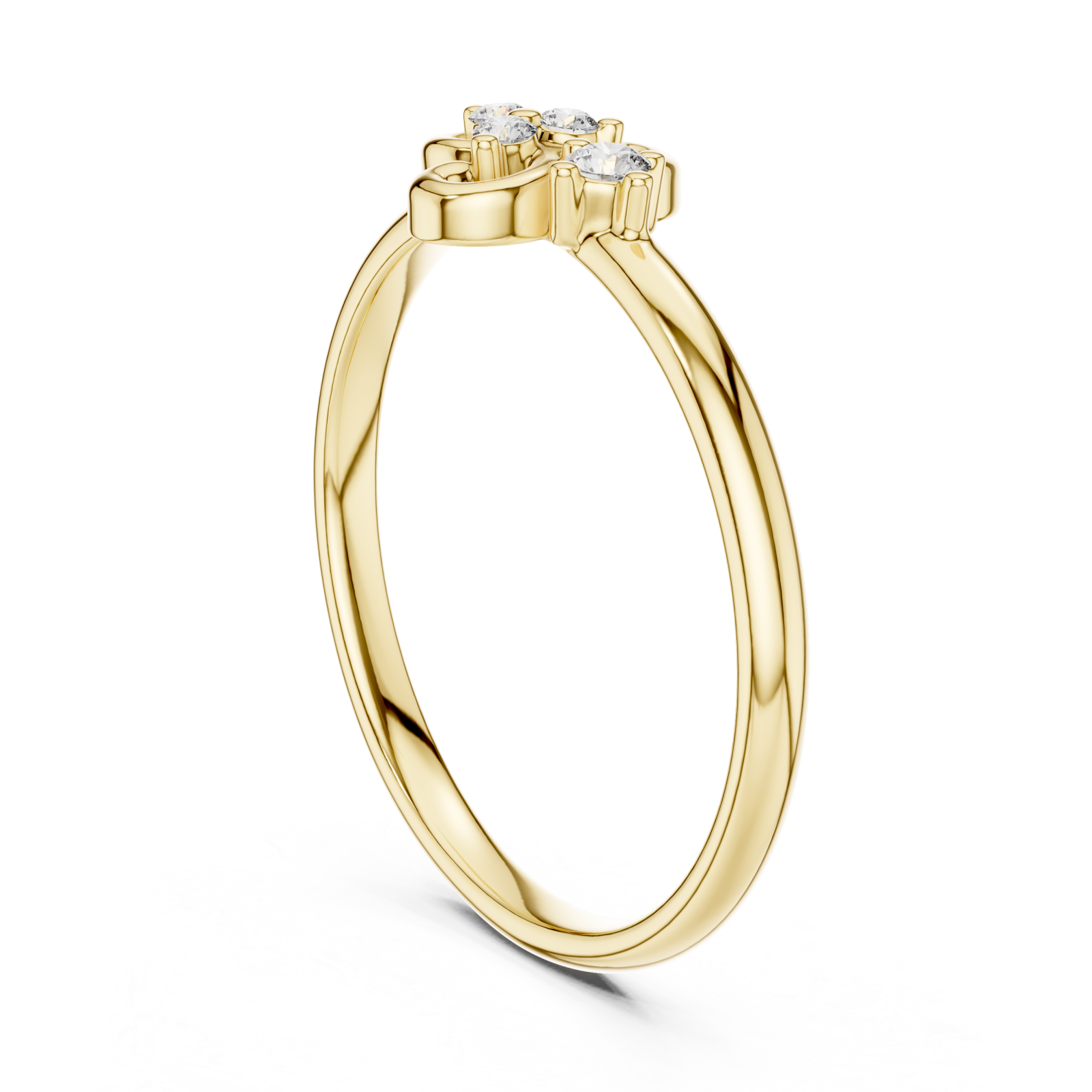  Gold Graceful Harmony Floral Ring Left View