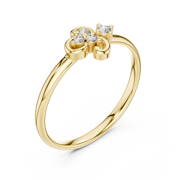Gold Graceful Harmony Floral Ring Right View