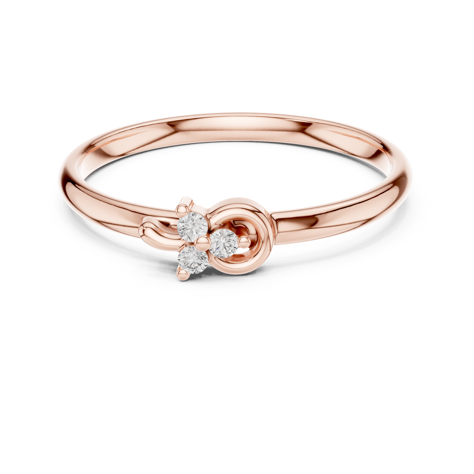  Rose Gold Pure Grace Radiant Bloom Cocktail Ring Front View